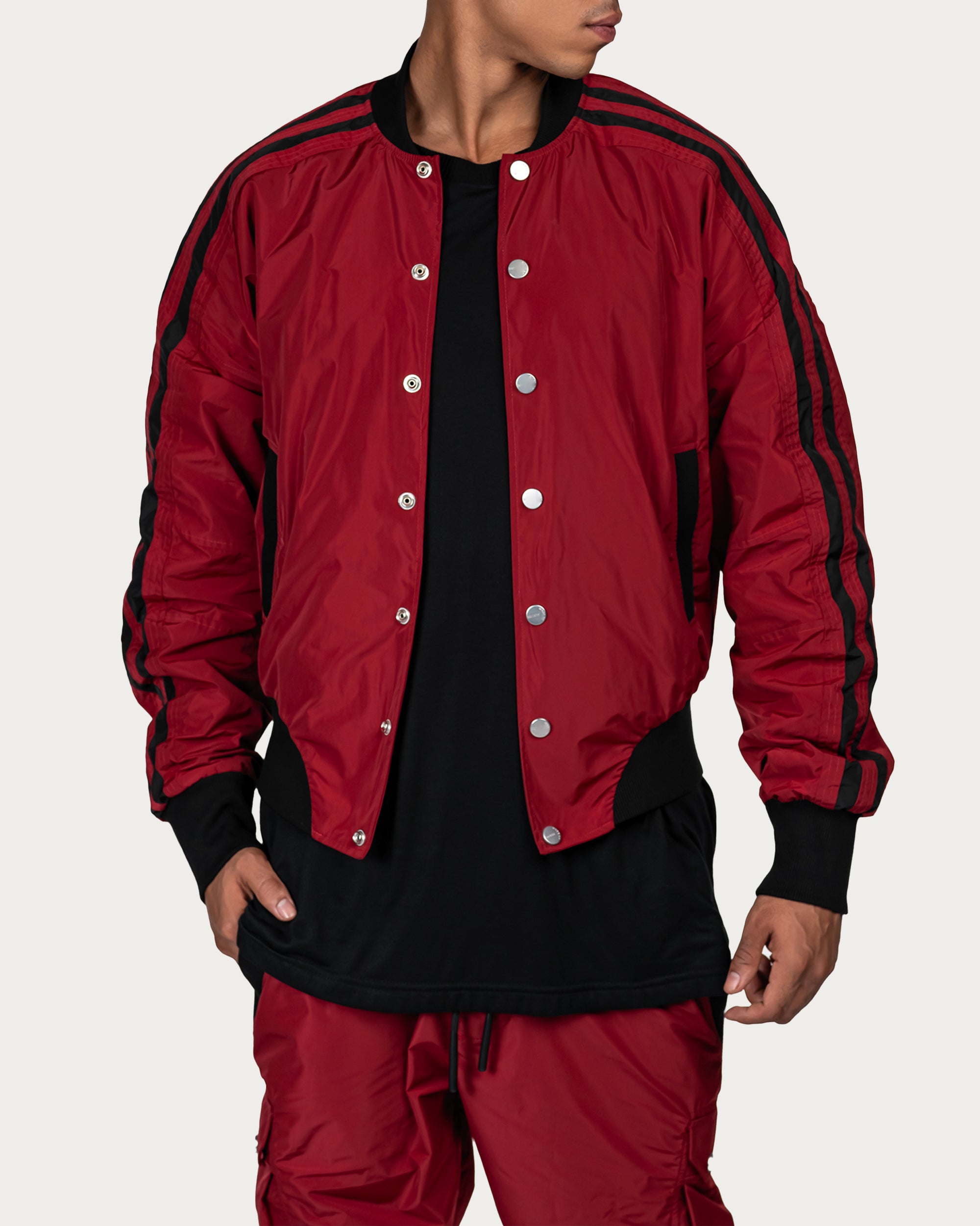 Vertical Lines Bomber Jacket - J14807