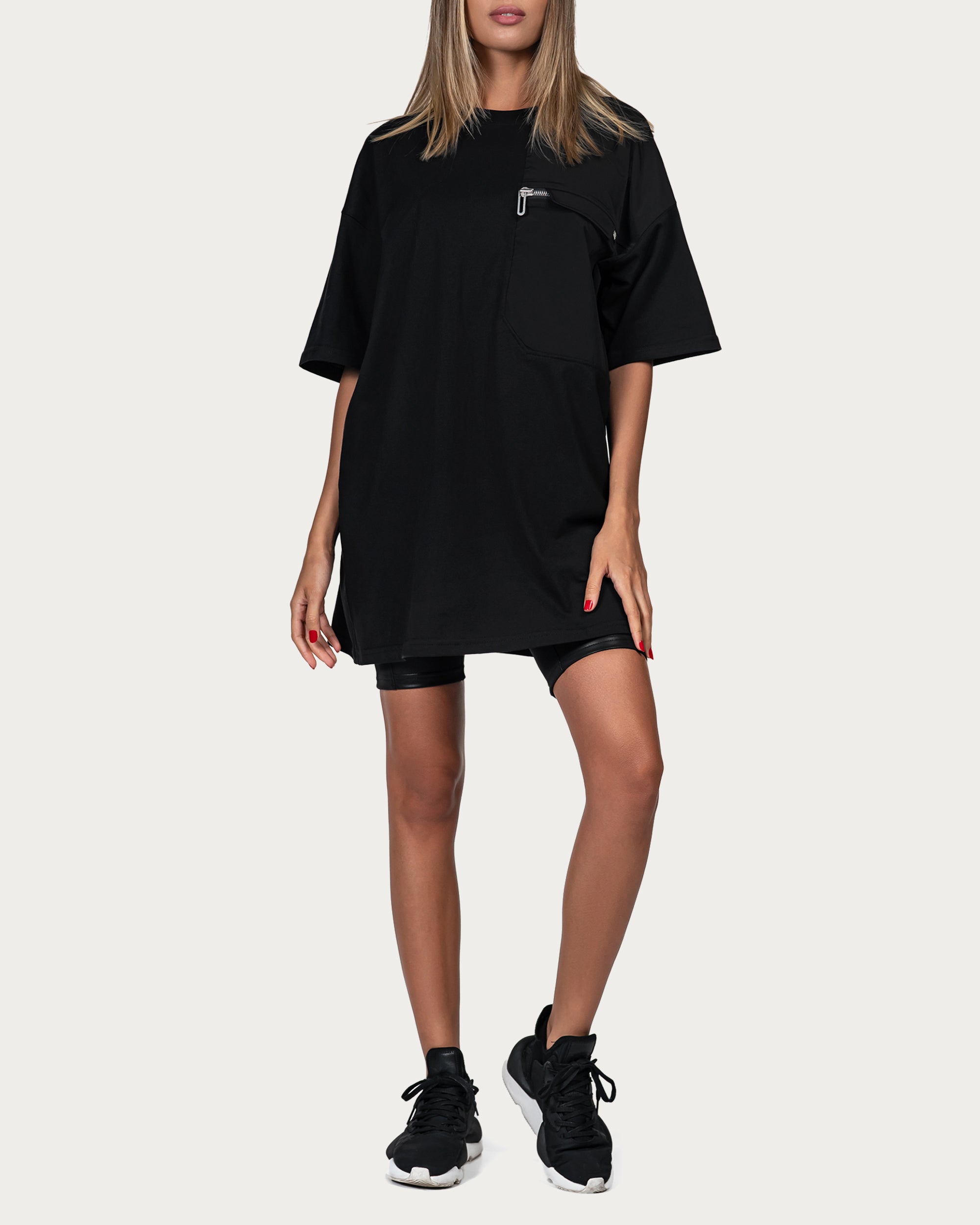 Zip pocket t-dress - T24428