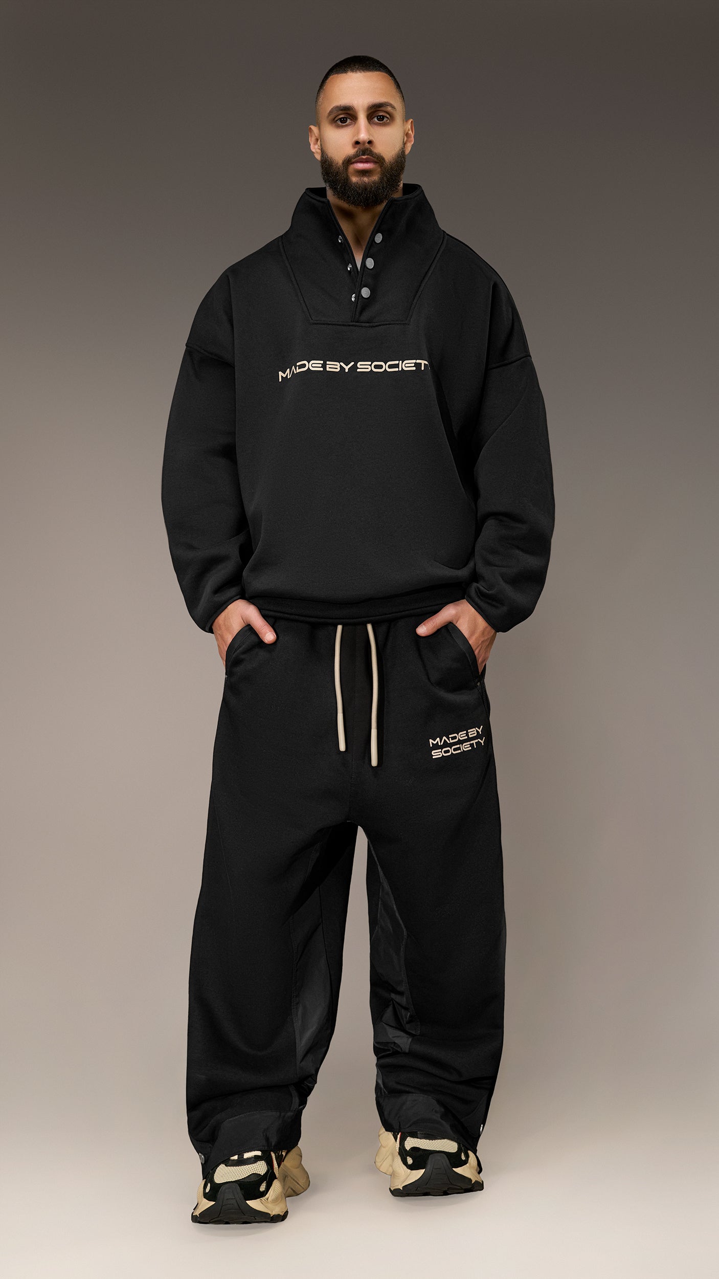 Hanorac "Made by Society" cu capse - H16004