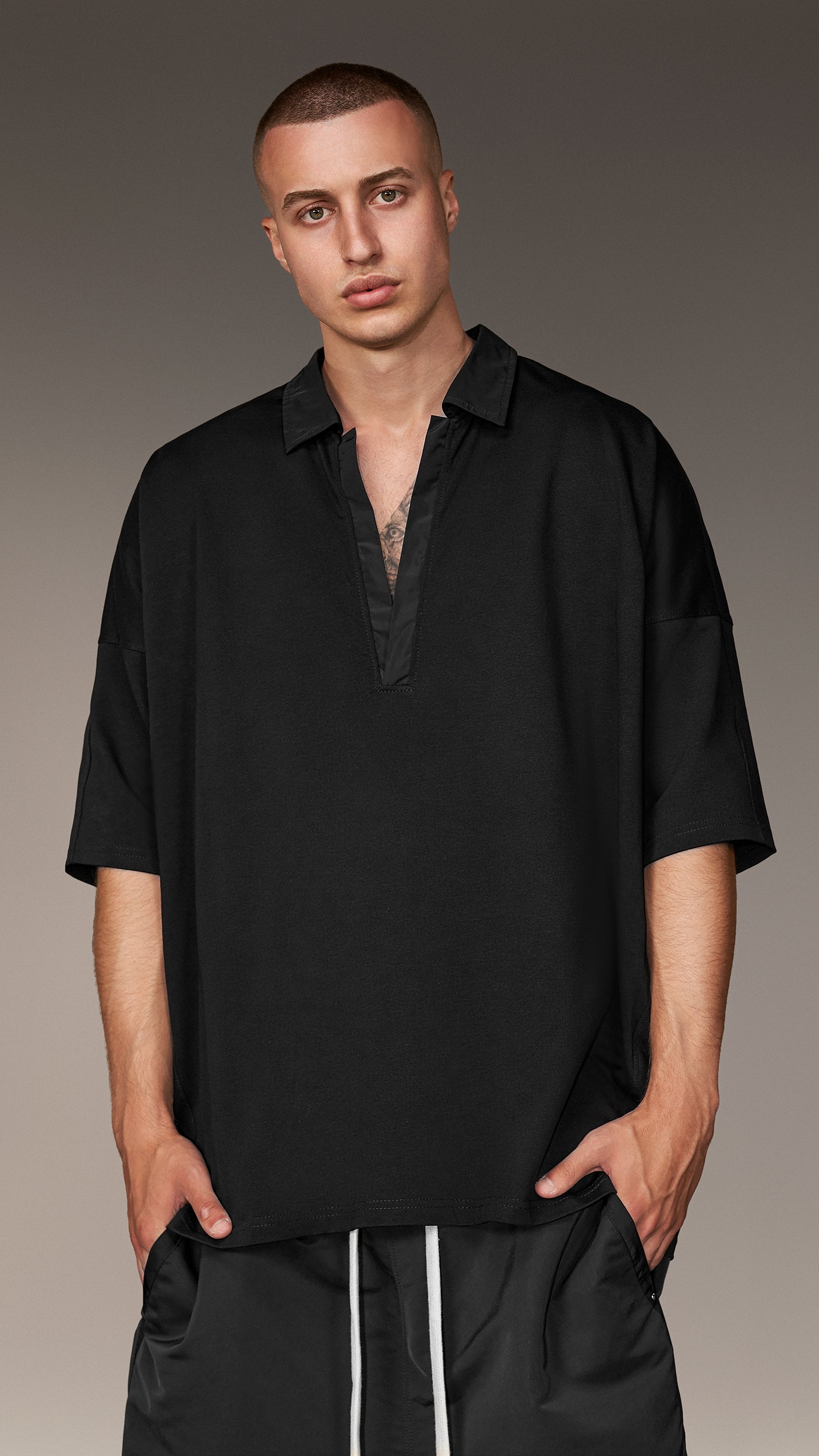 Polo Shirt with V-Neck - T16625