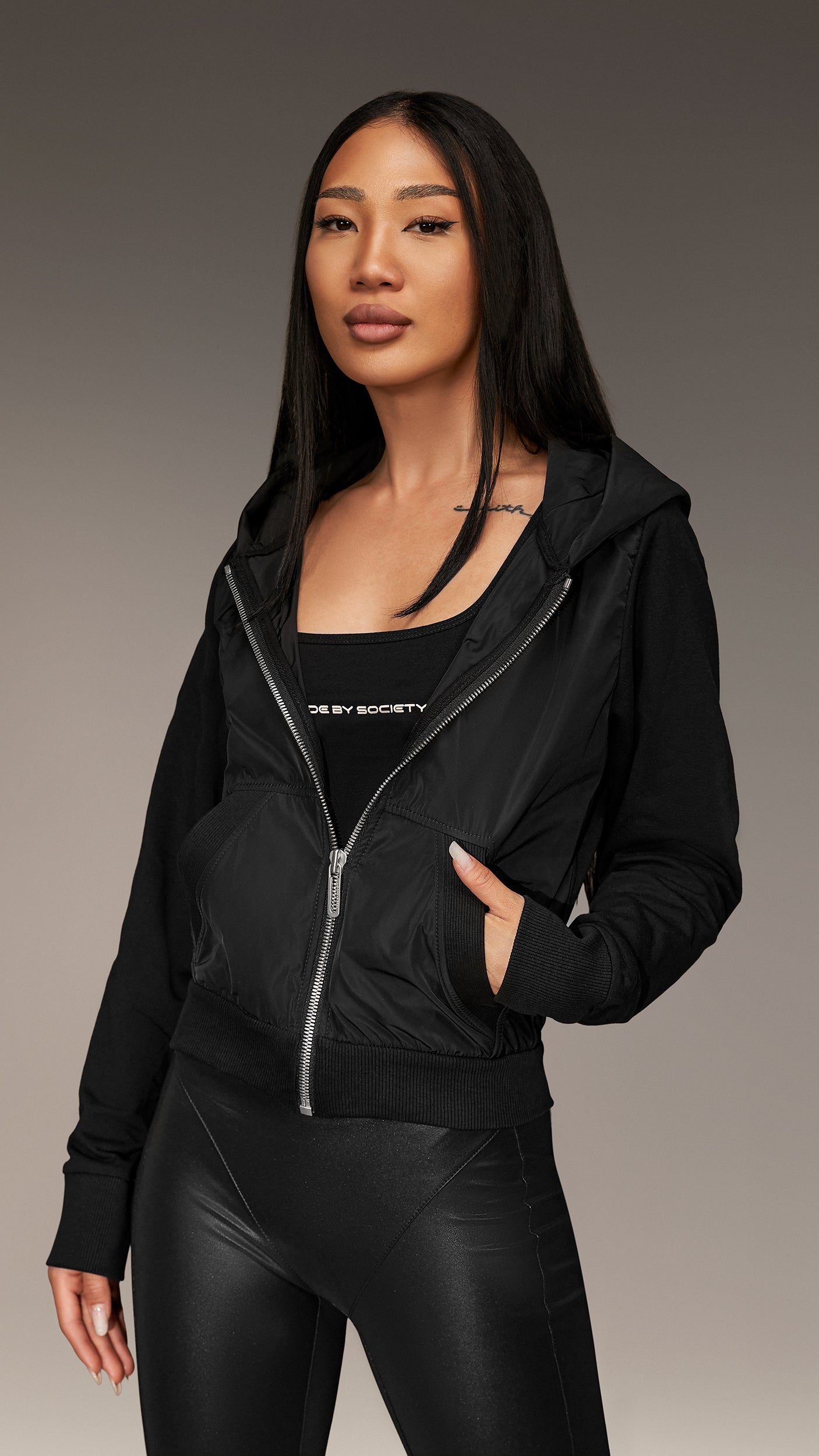 "Made by Society" Zip-Up Hoodie - H25971