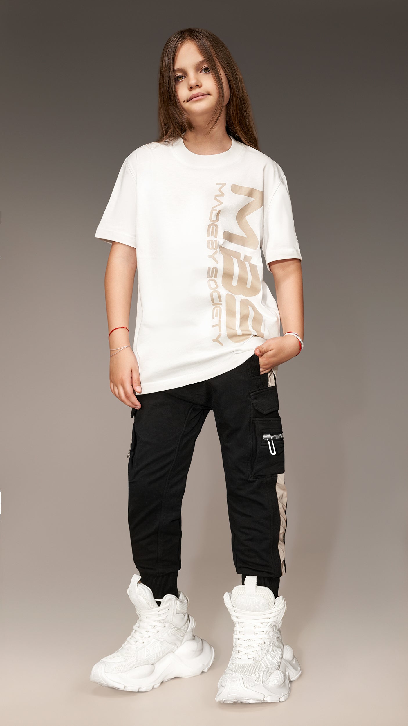 Stripe cargo pants - P34107