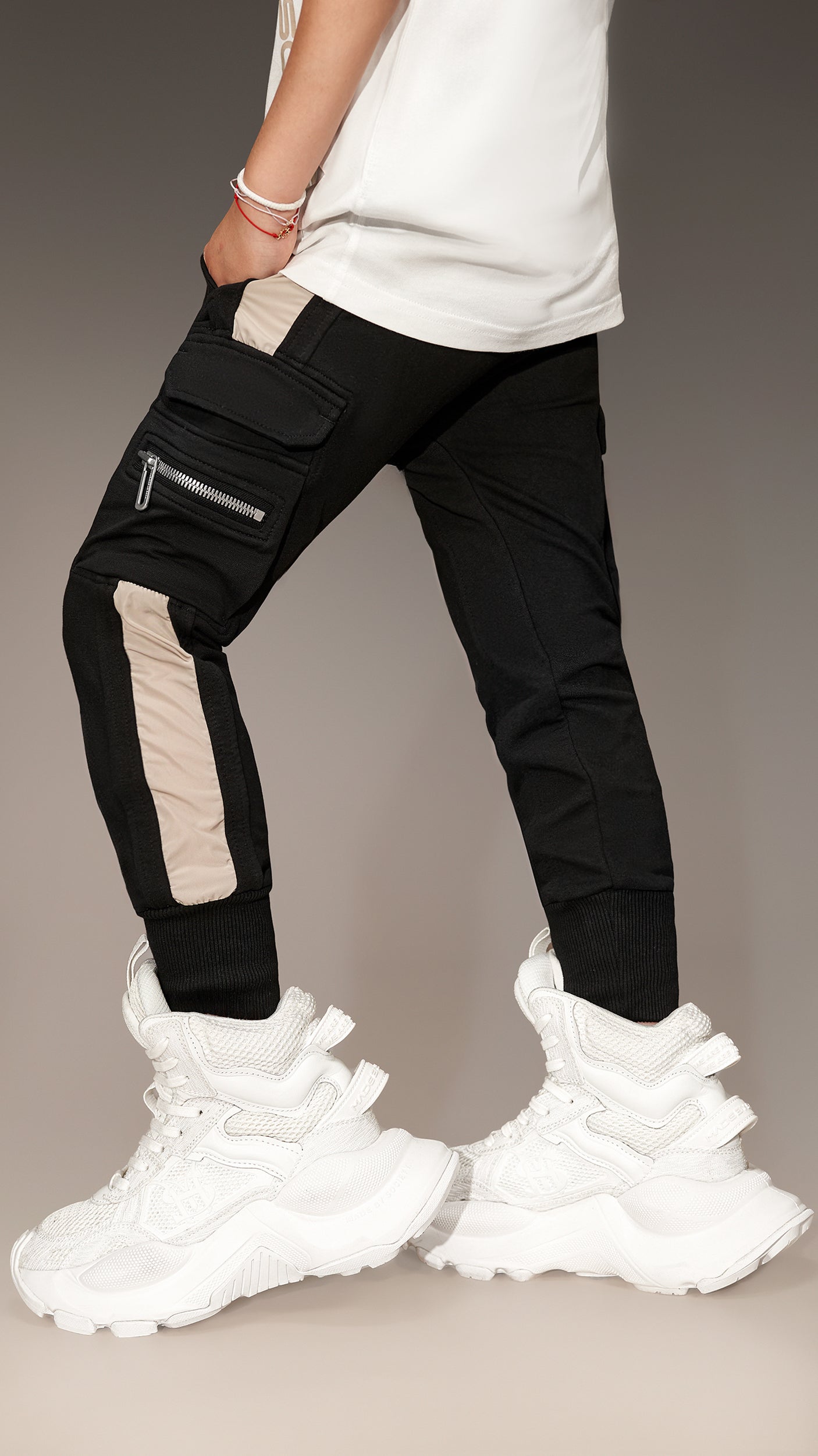 Stripe cargo pants - P34107