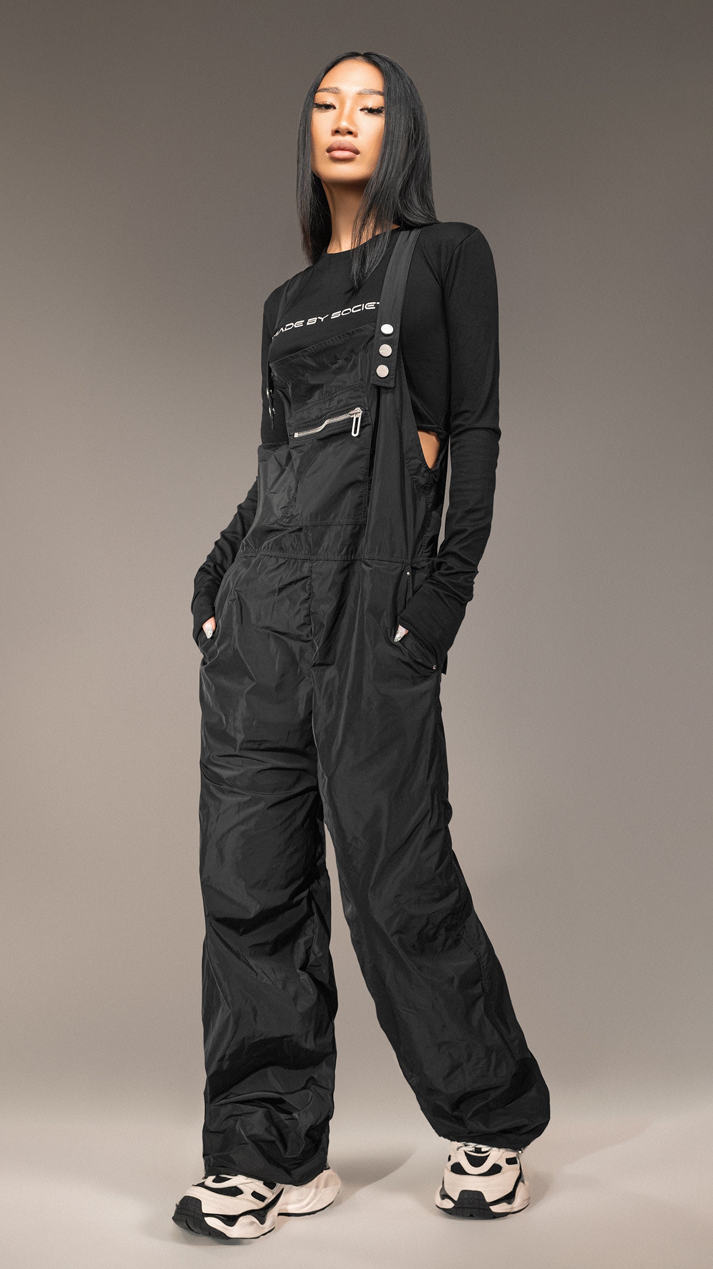 Black Twill Dungarees - S25593
