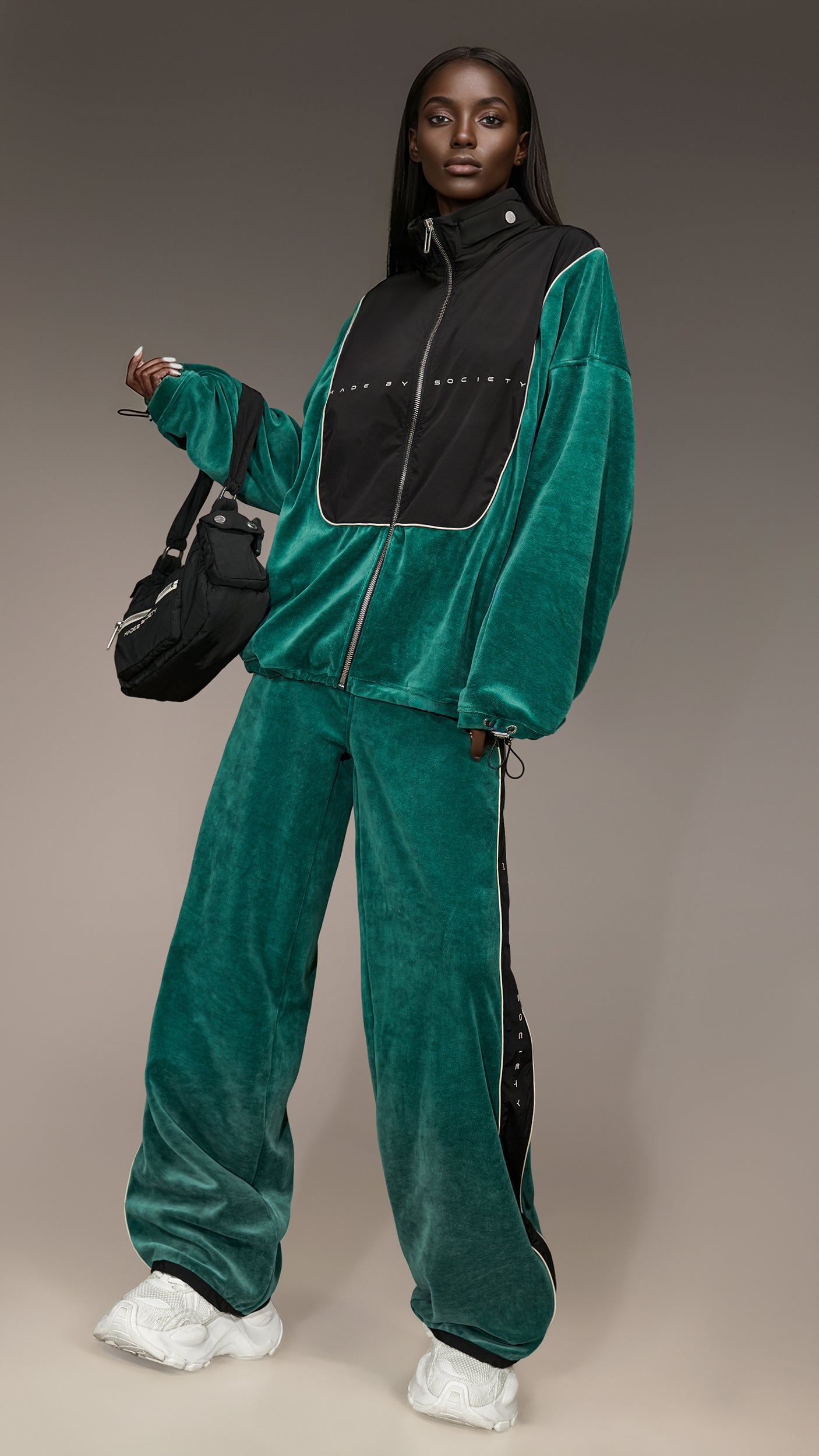 Pantaloni Emerald Velvet Flow -P27050