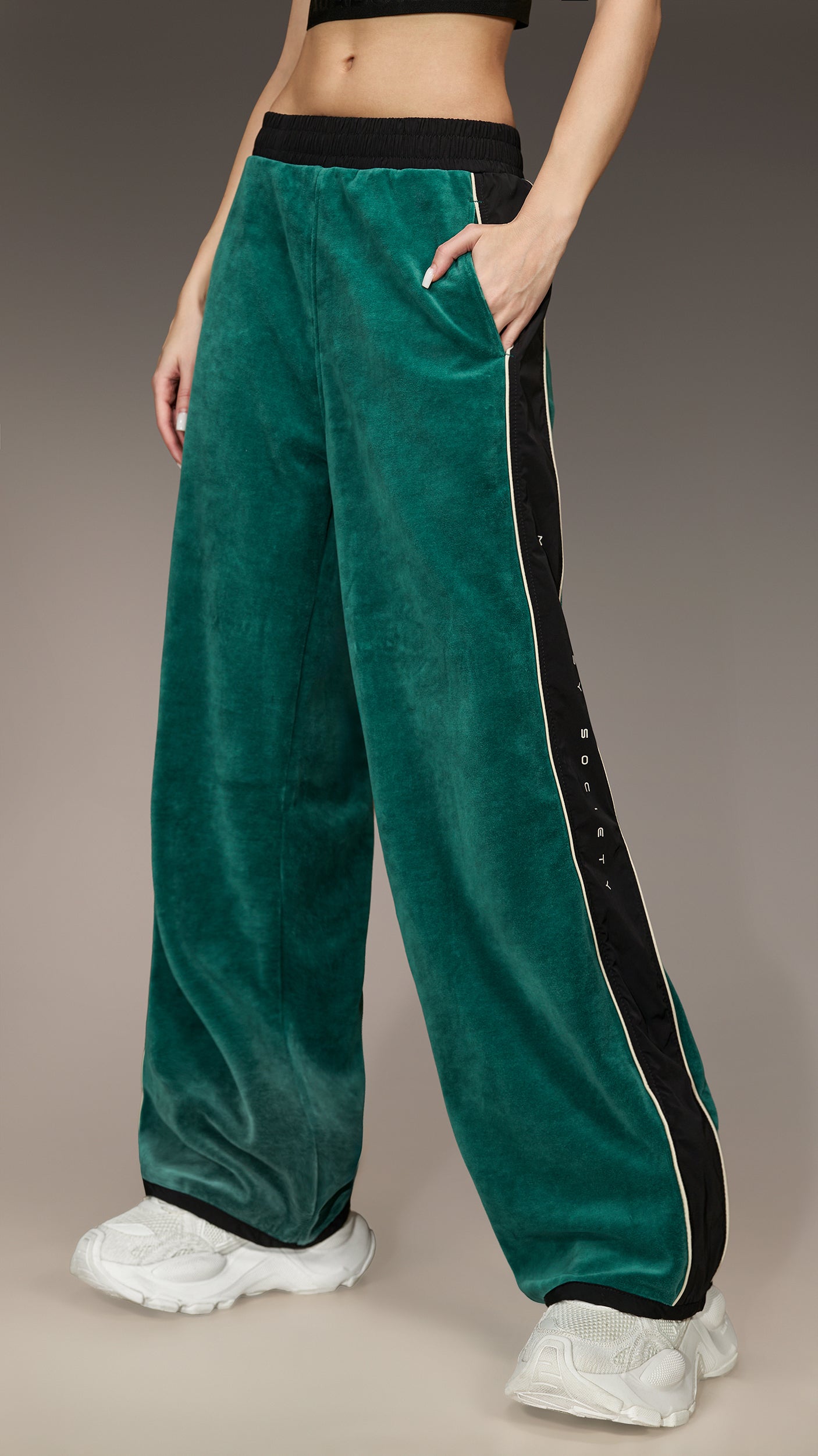 Pantaloni Emerald Velvet Flow