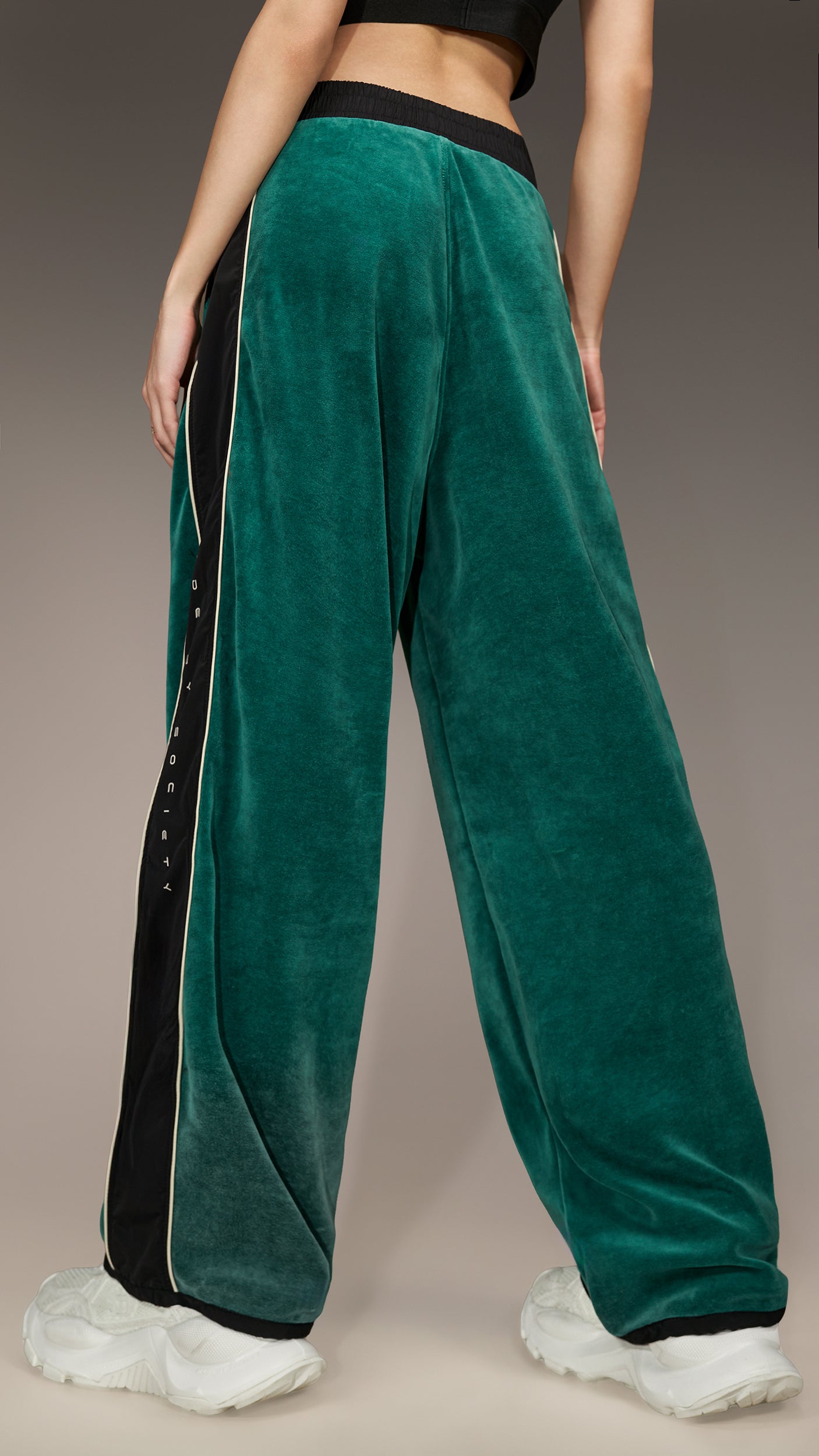 Pantaloni Emerald Velvet Flow