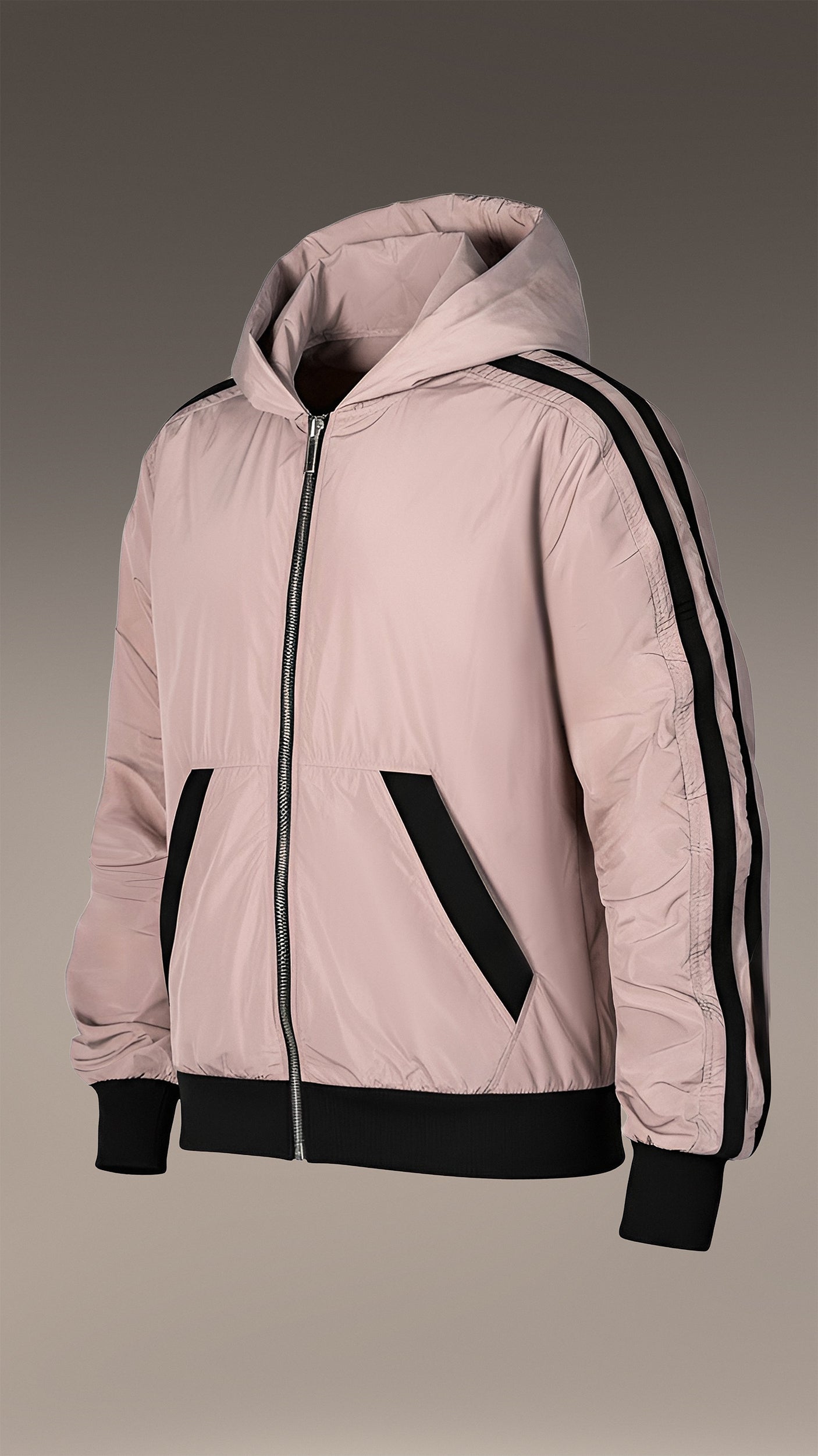 Stripes zipper hoodie - H14117