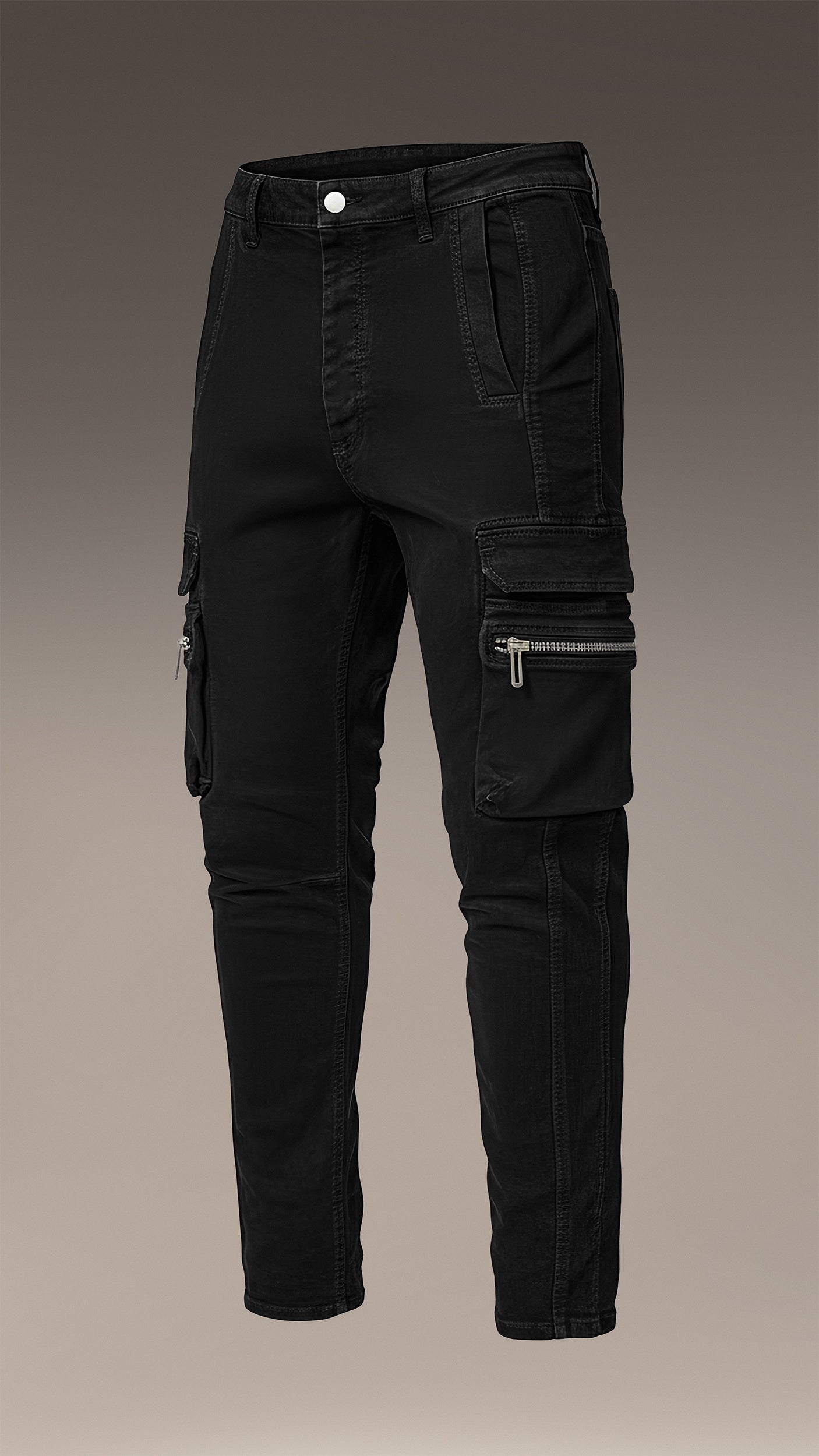 Black cargo jeans pants - P14157