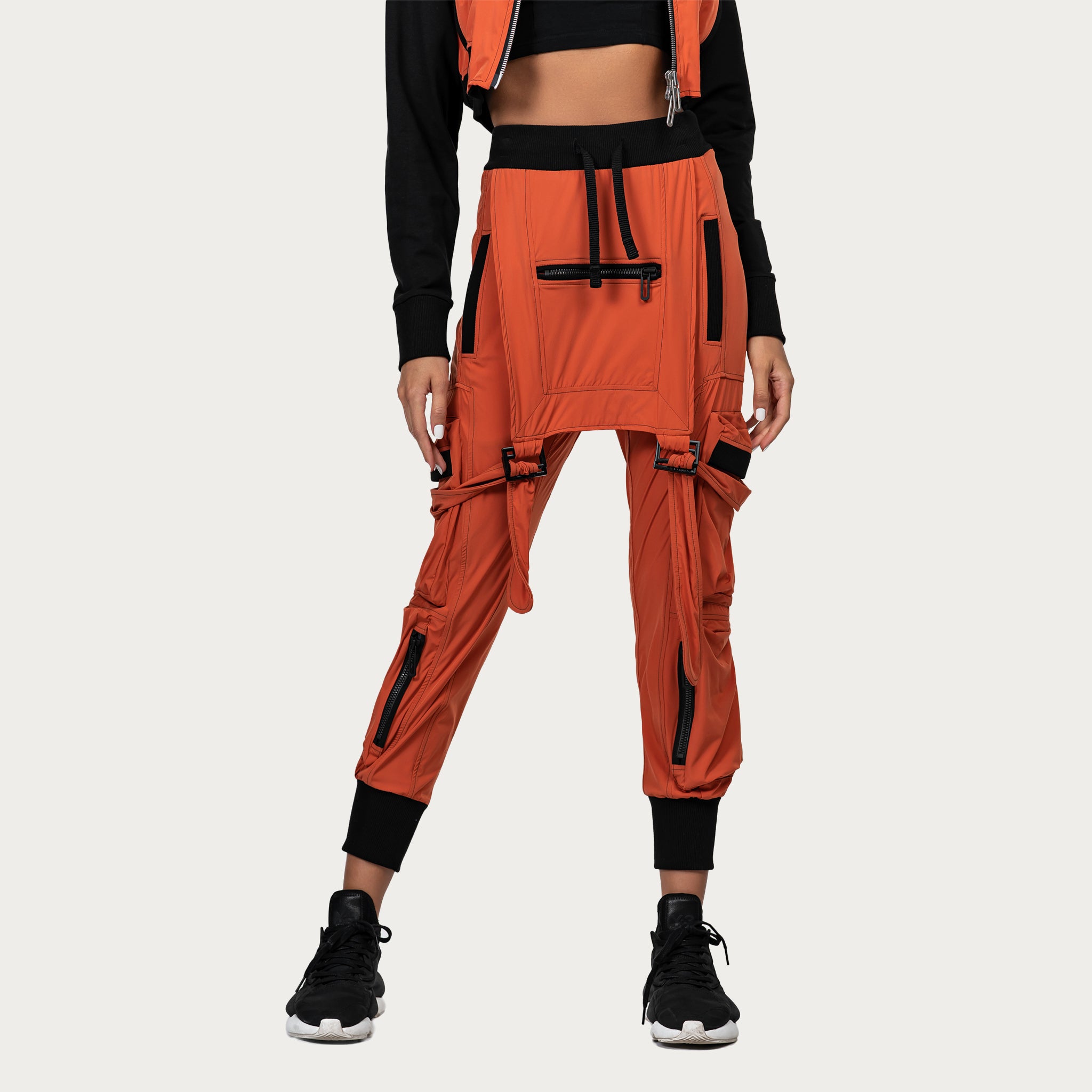 Orange dungaree pants - P21802