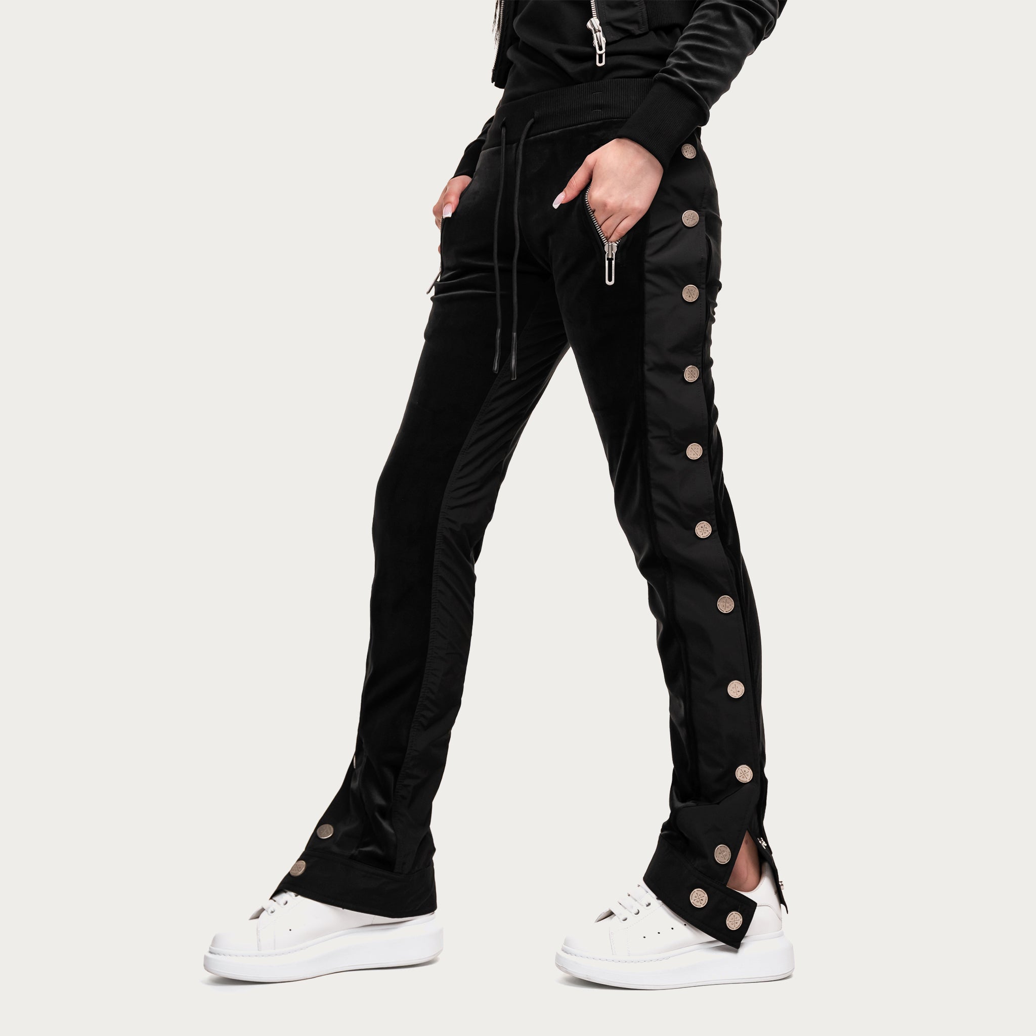 Velour stud track pants - P22432