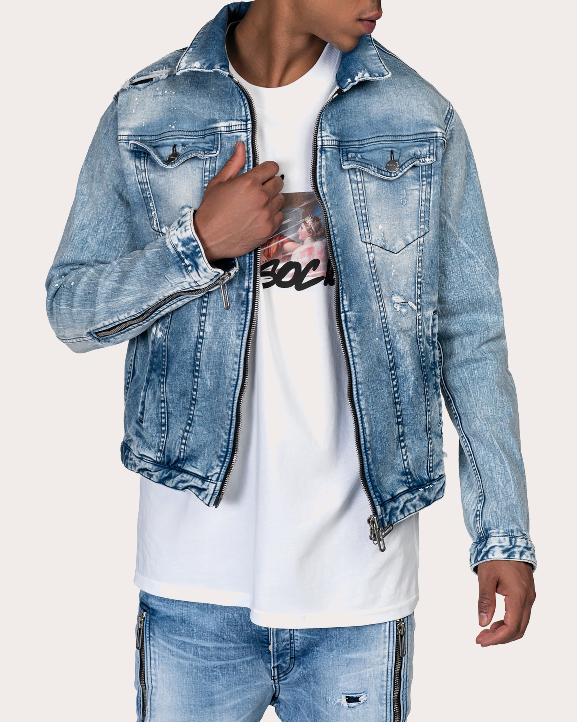 Gangster Denim Jacket - J13762