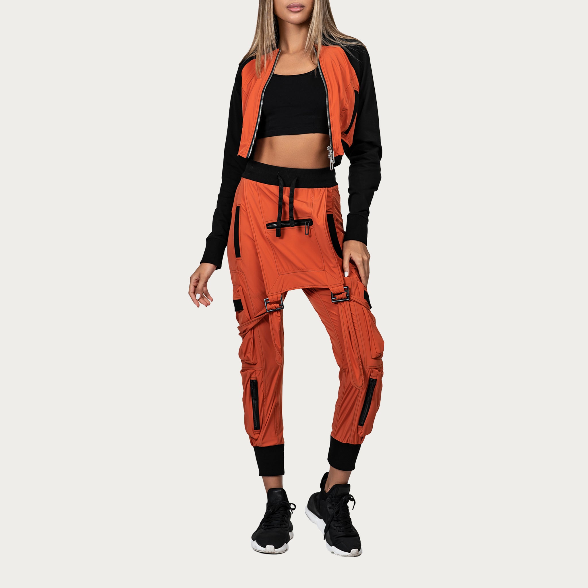 Orange dungaree pants - P21802