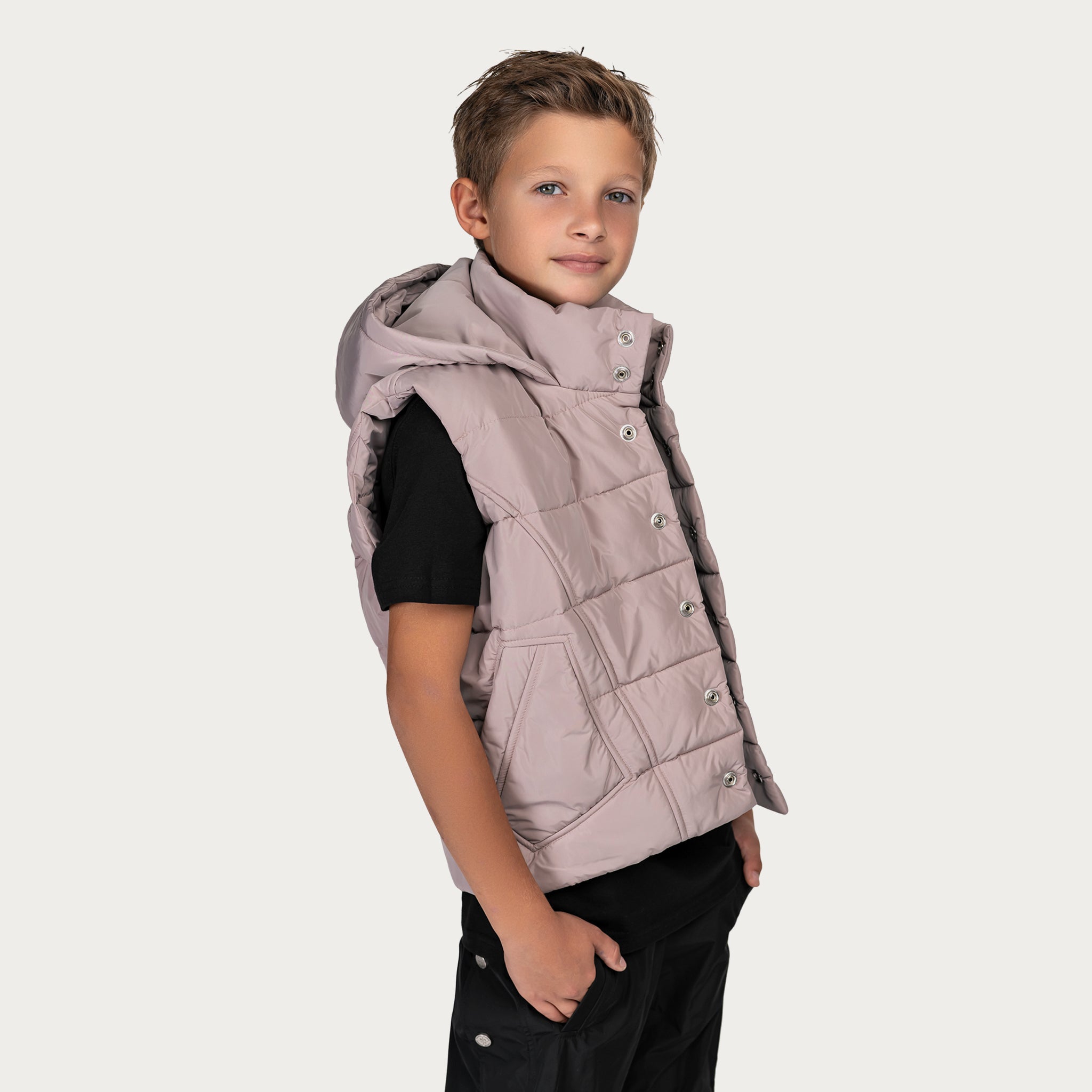 Stud hood vest - V33974