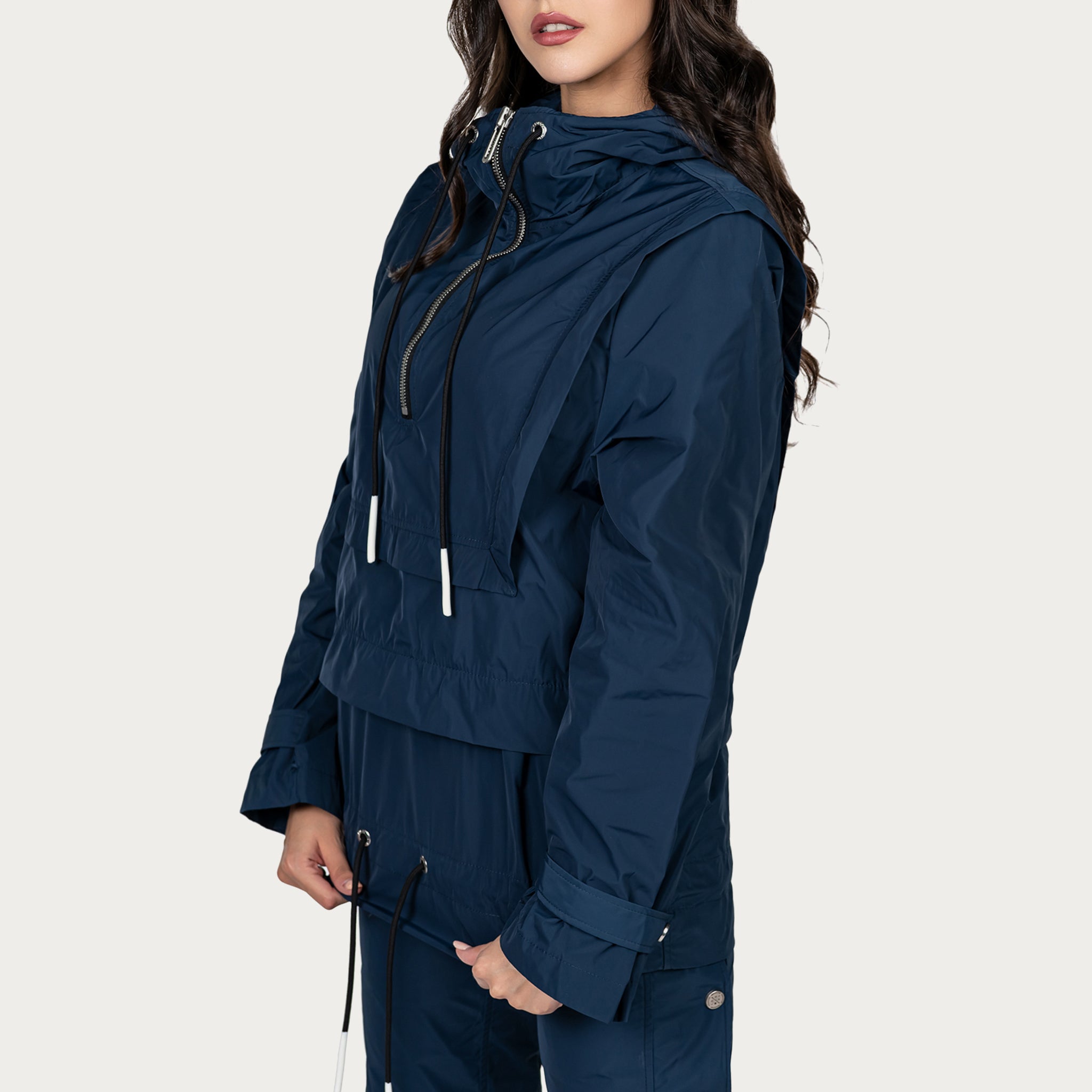 Layered windbreaker hoodie - H23797