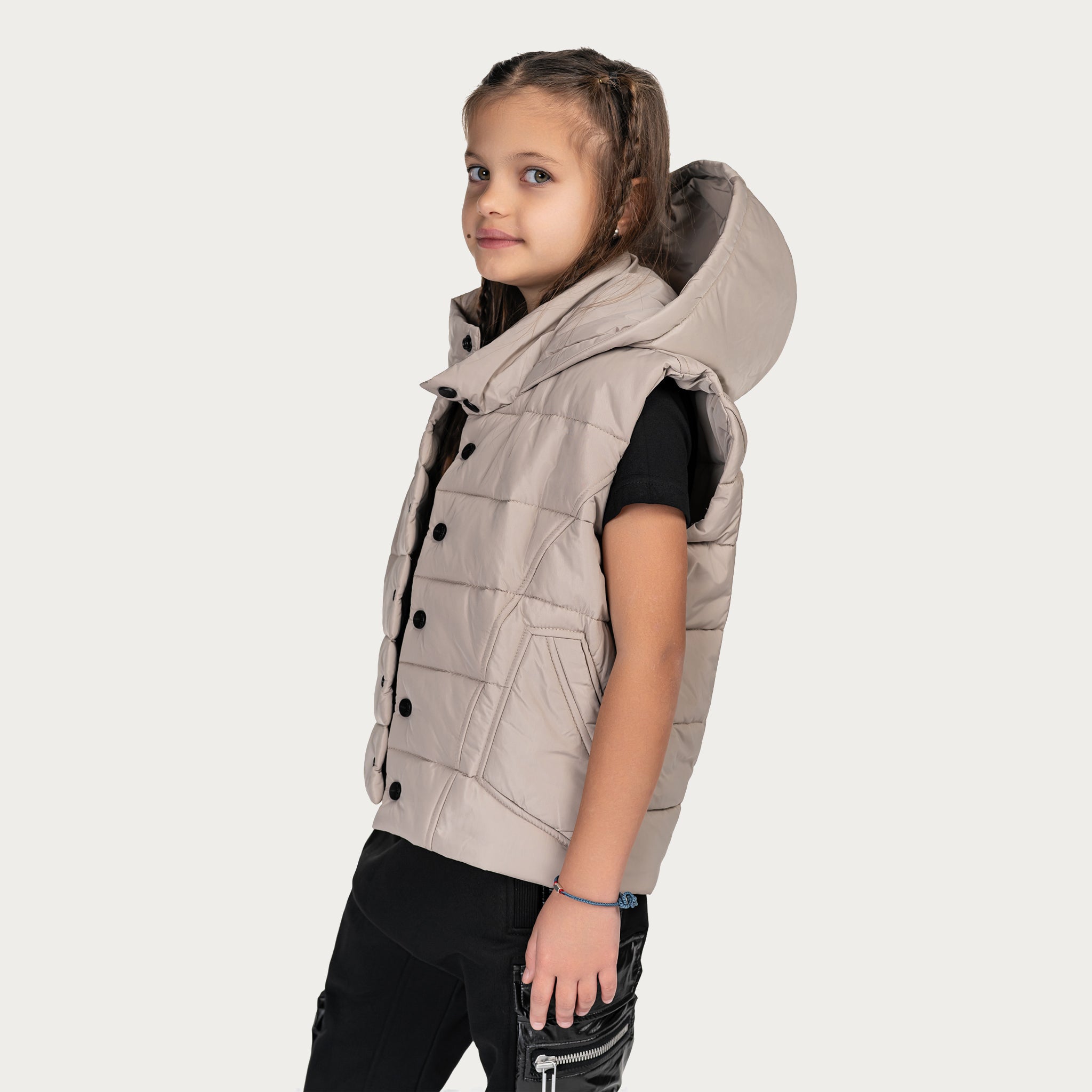 Stud hood vest - V34974