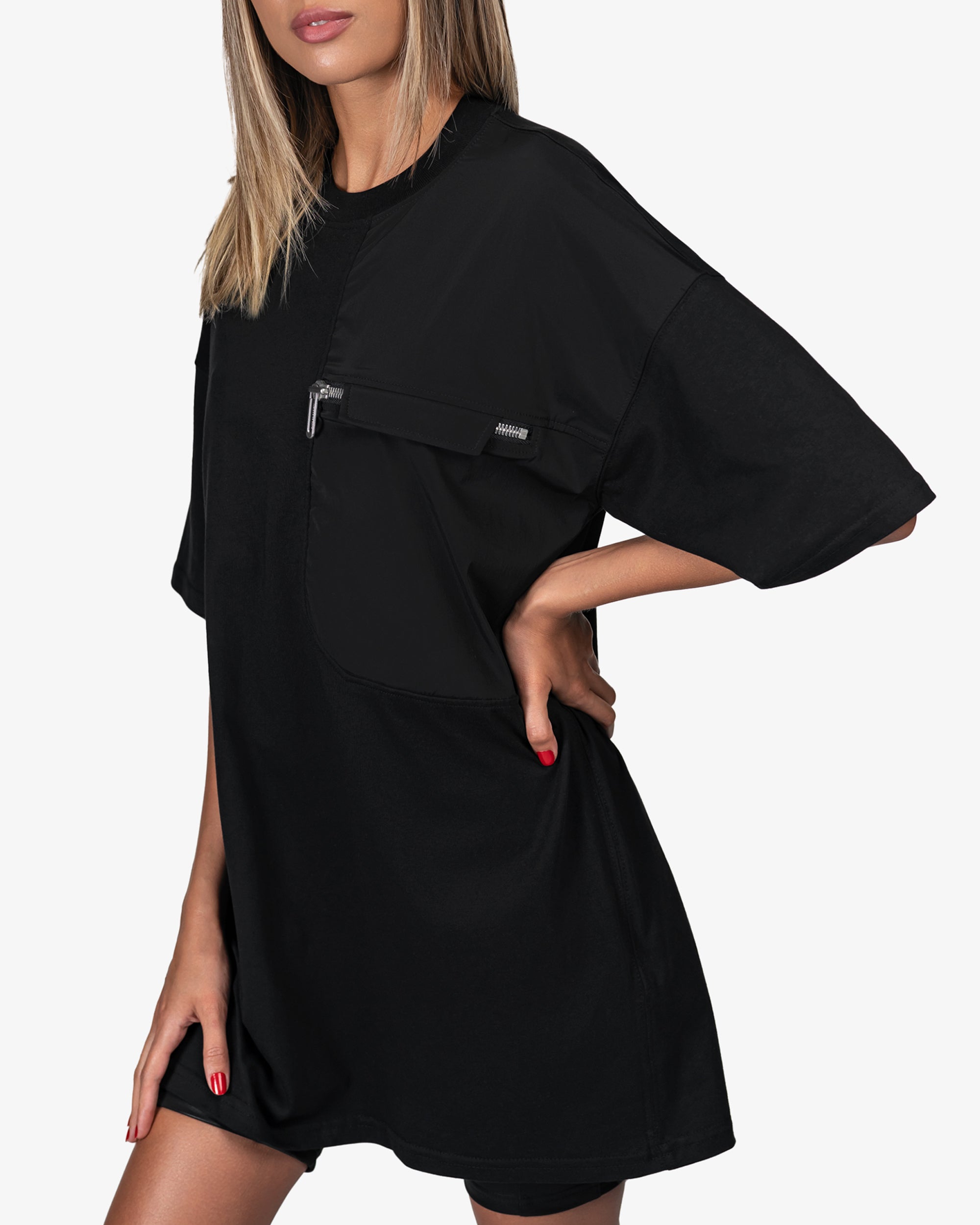 Zip pocket t-dress - T24428