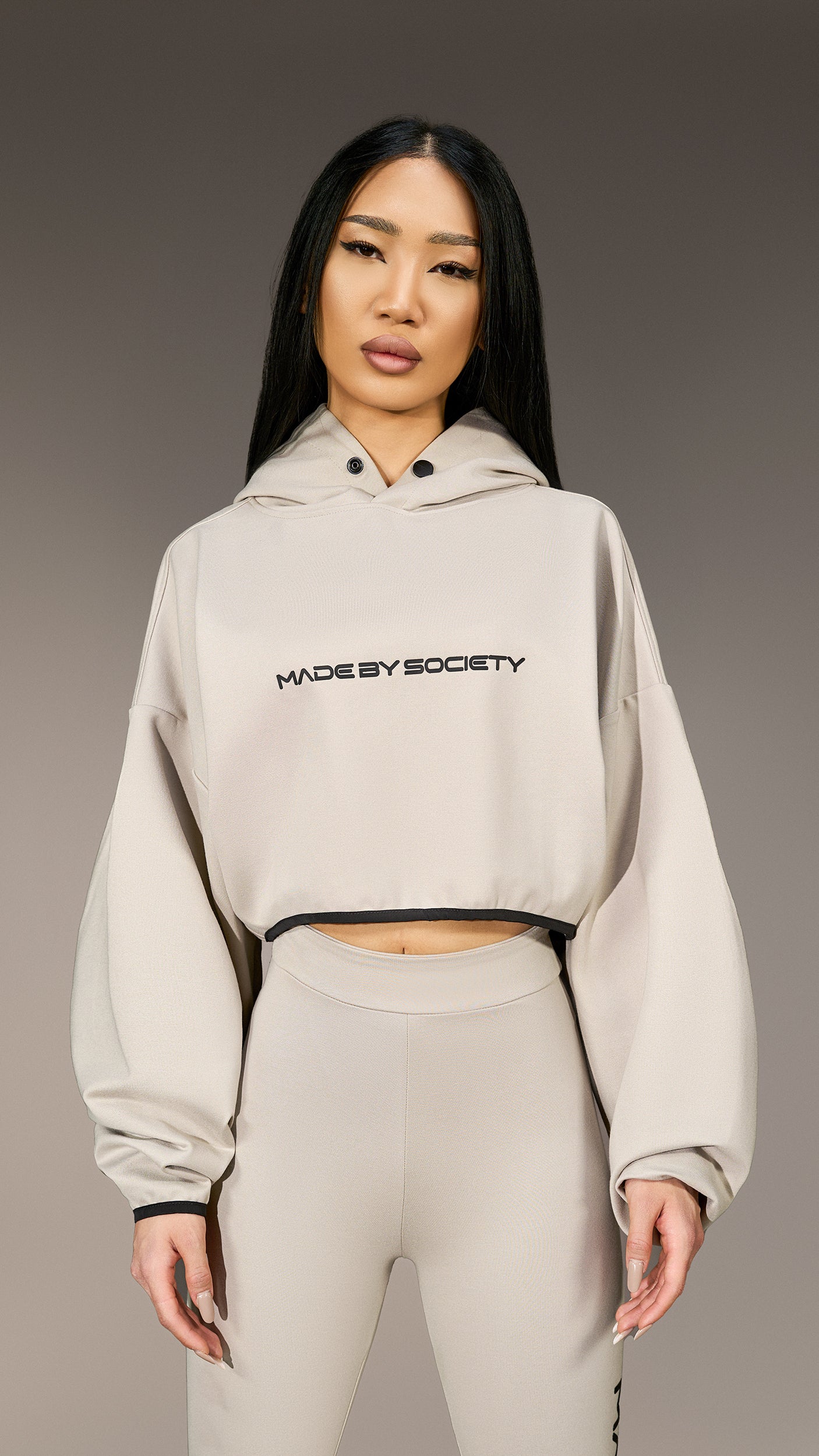 "Made by Society" Crop Hoodie - H26108