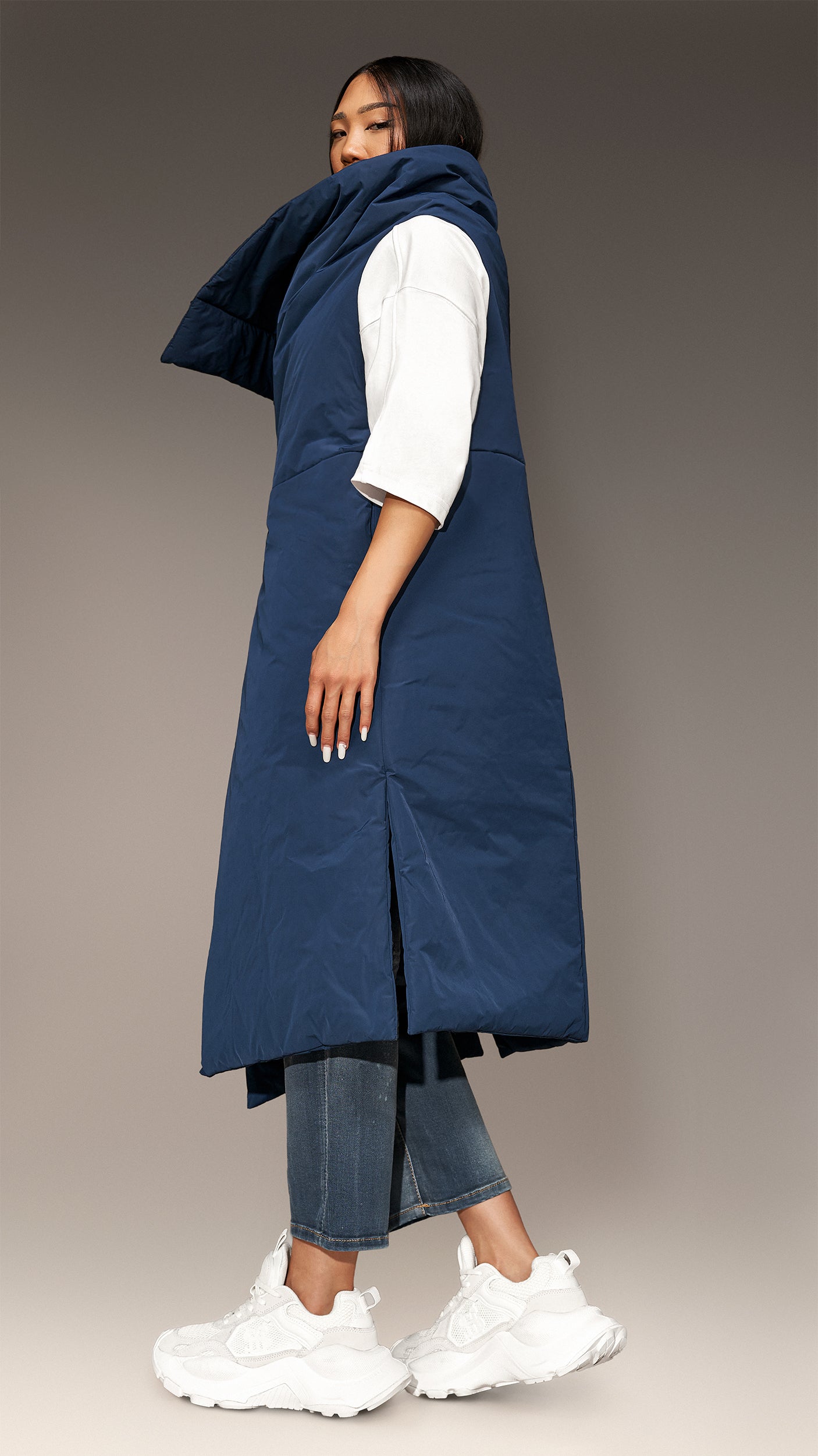 Long Puffer Vest - V24617