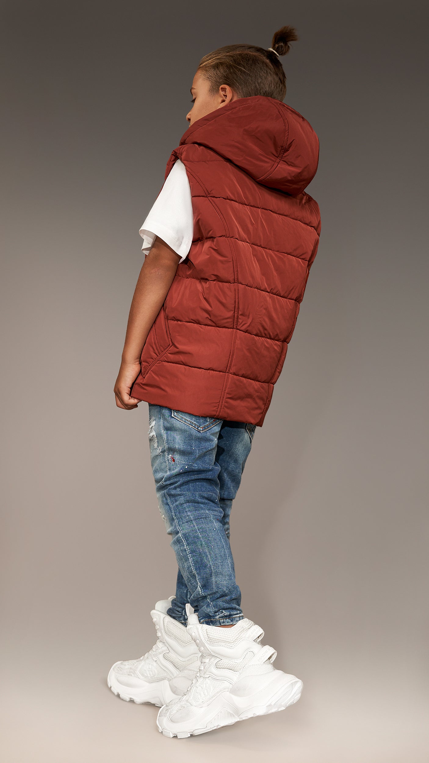 Stud Hood Vest - V33972