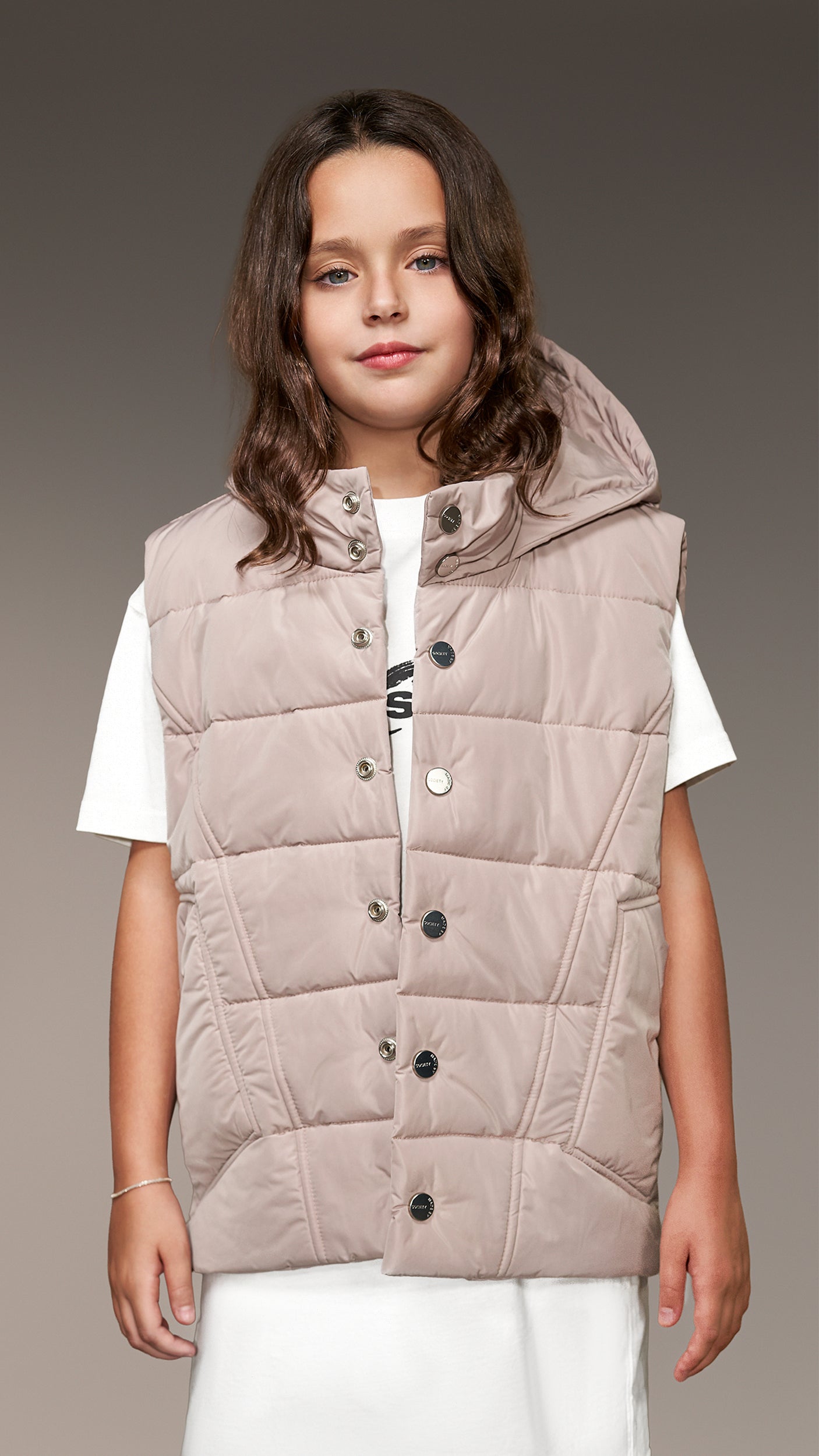 Stud hood vest - V33974