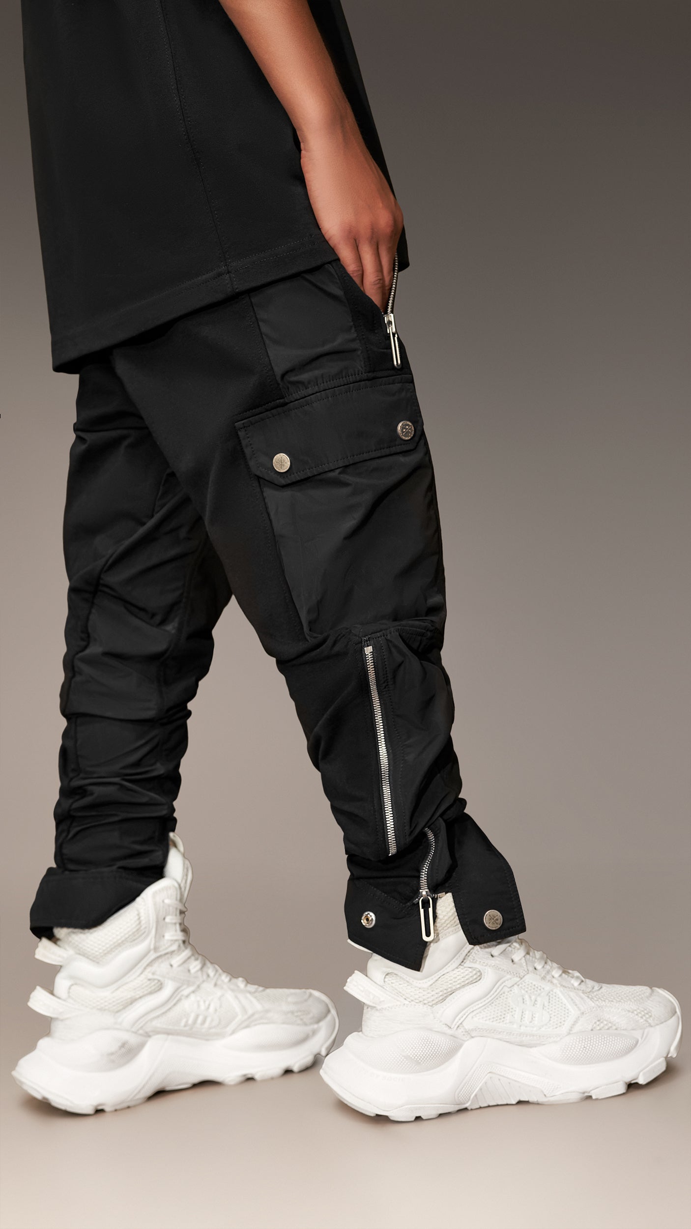 Zip cargo track pants - P12377