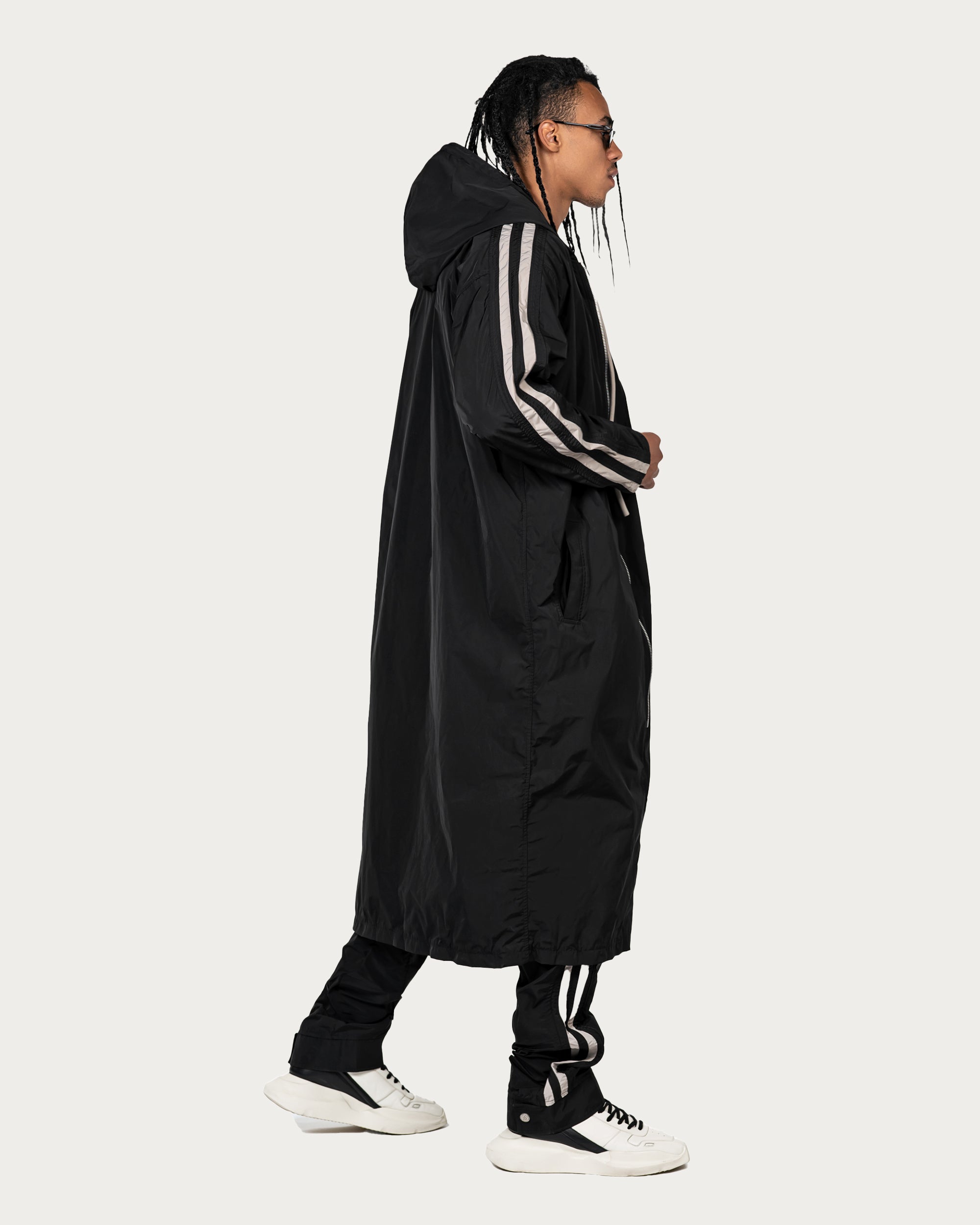 Vertical lines long parka jacket - H13000