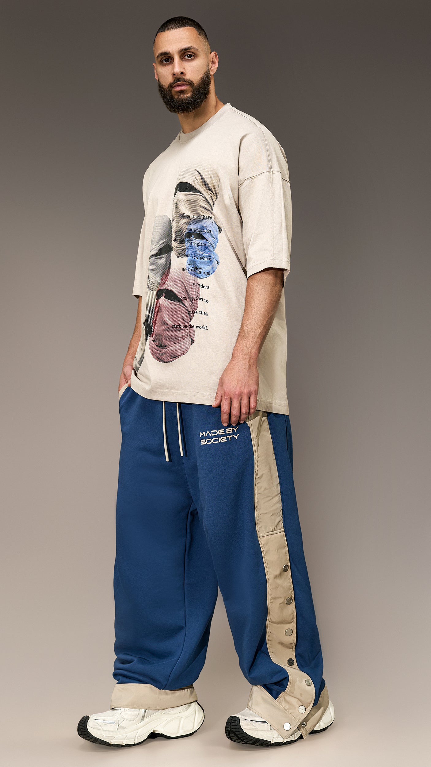 Pantaloni oversized cu capse – P16081