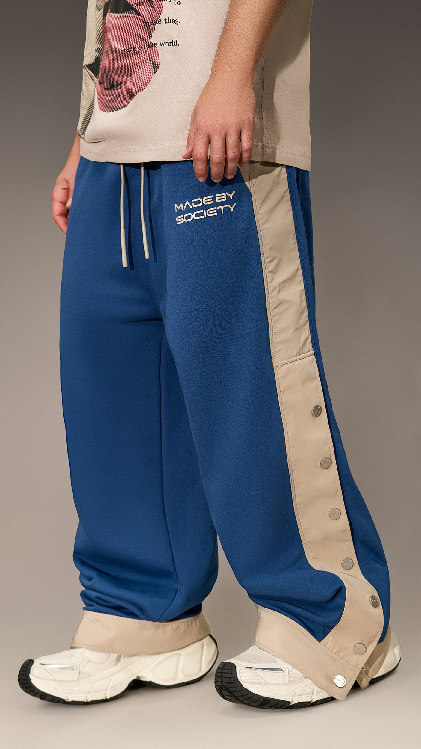 Pantaloni oversized cu capse – P16081