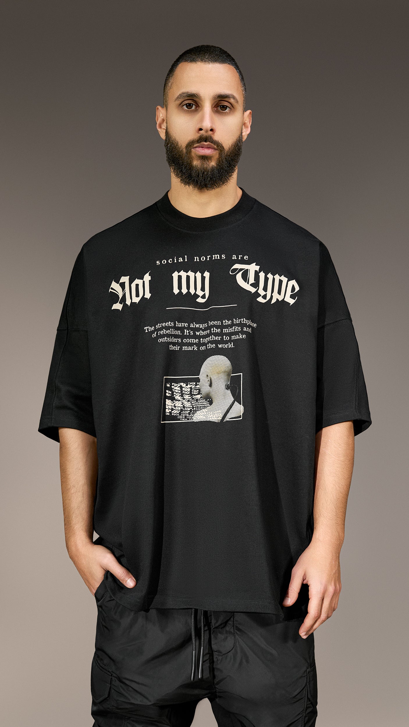 Oversized T-Shirt "Not My Type" - T15982