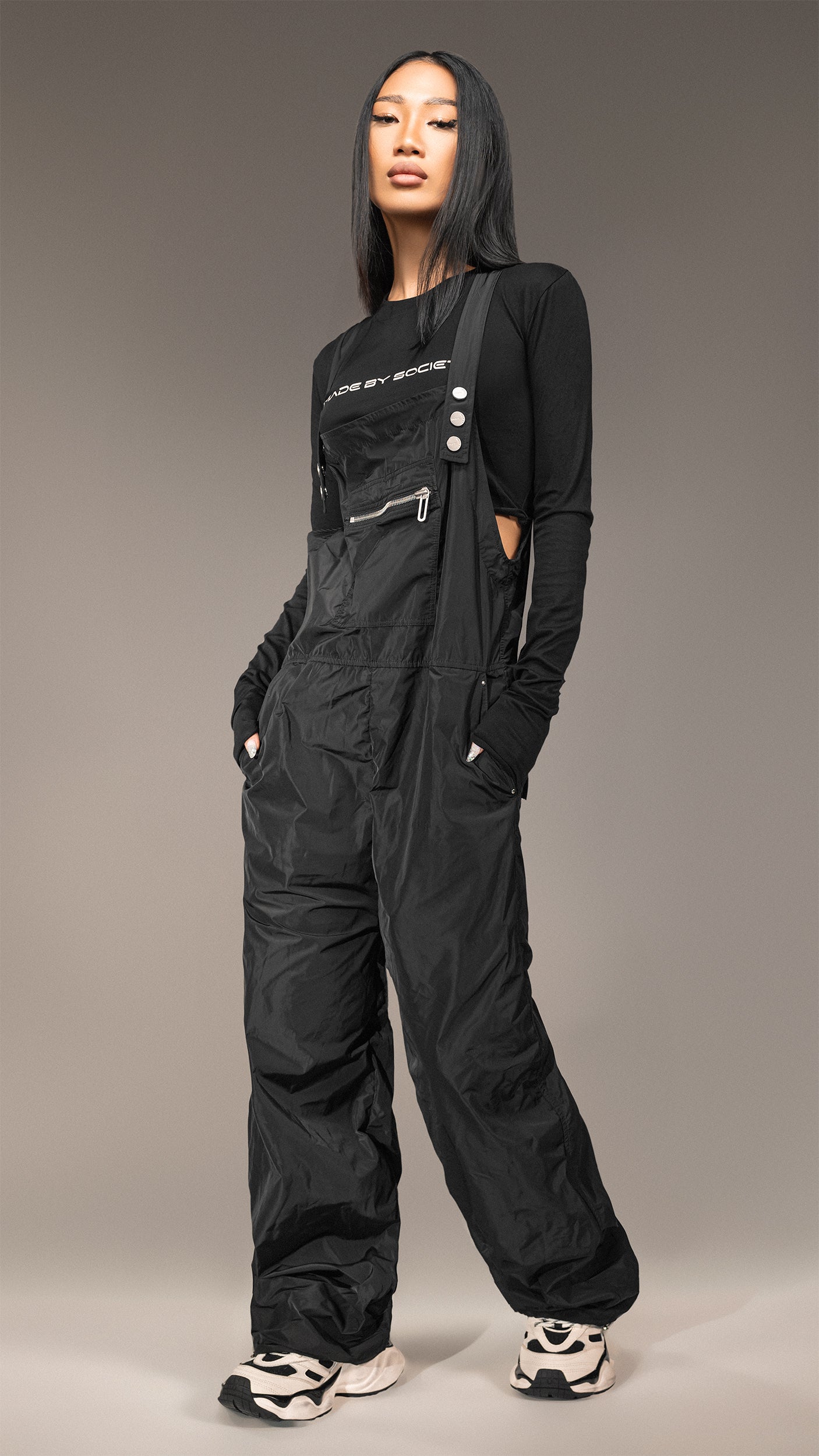 Black Twill Dungarees - S25593