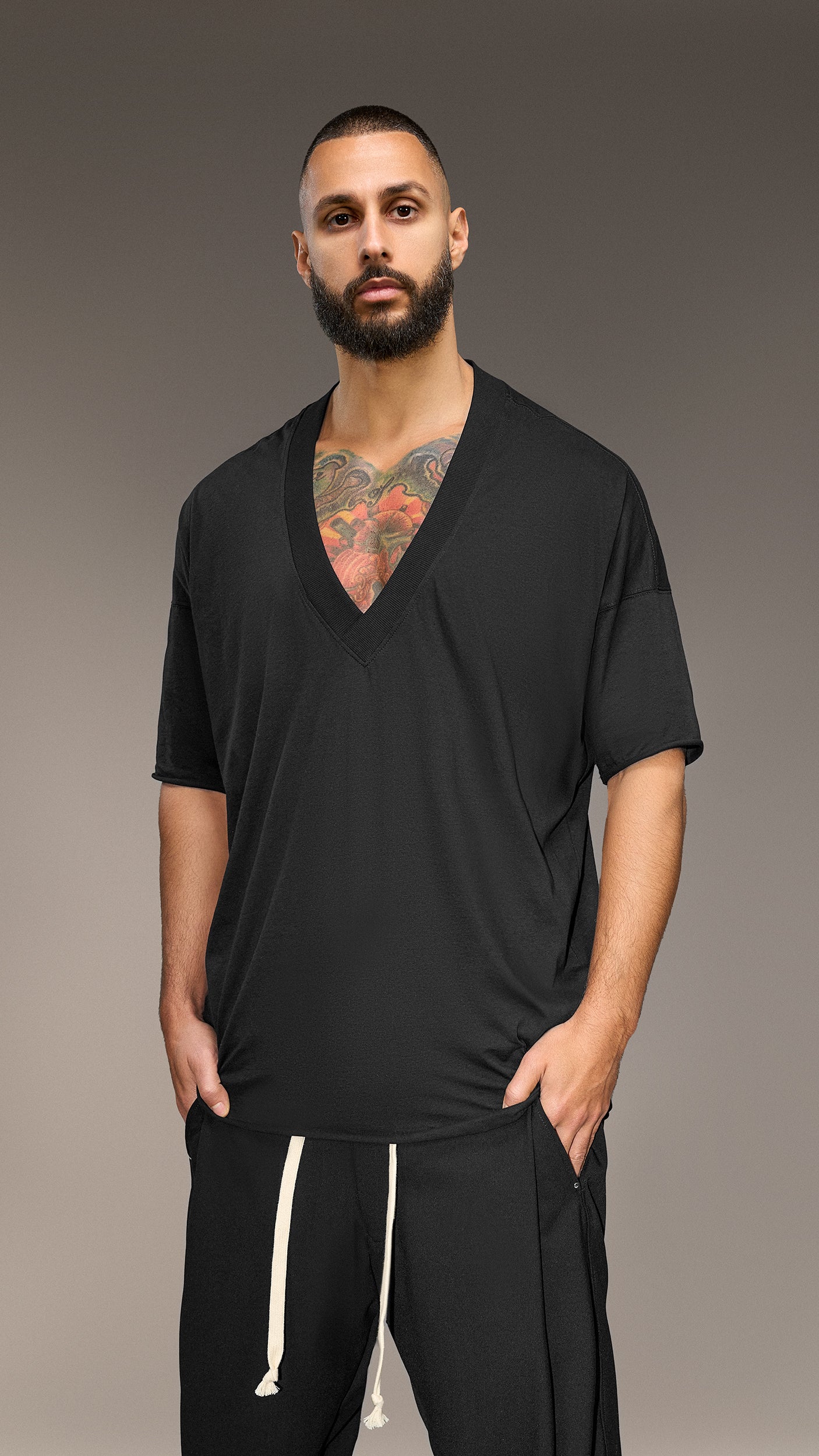 Deep Neckline T-shirt Made by Society - T15802