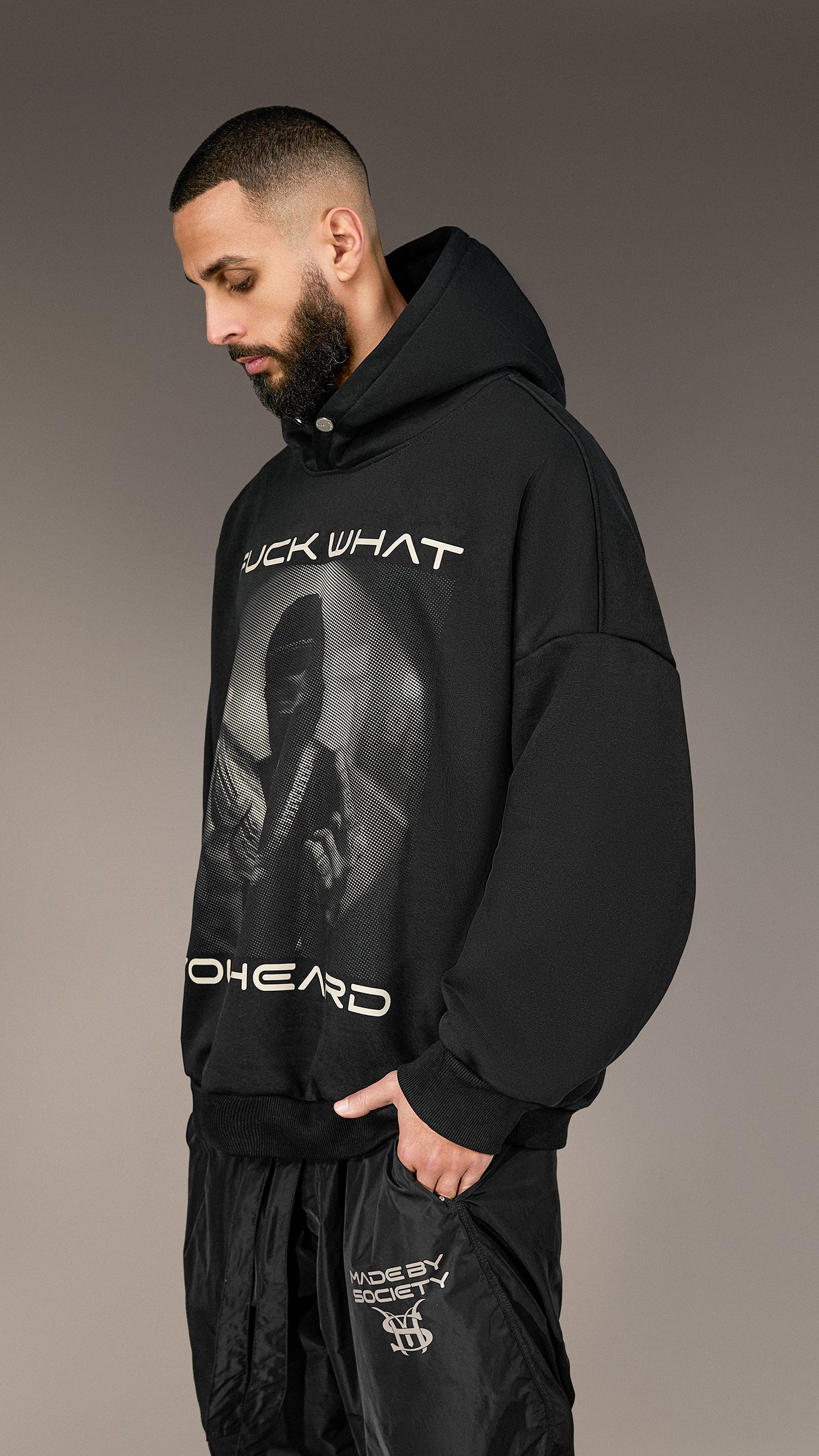 Black Hoodie "Fuck What You Heard" - H15957