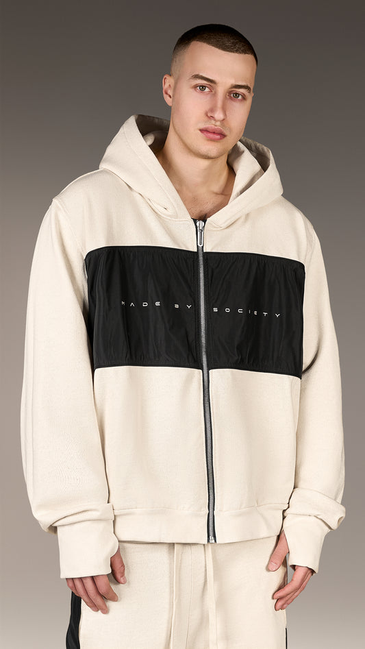 Texture Block Zip Hoodie - H17132