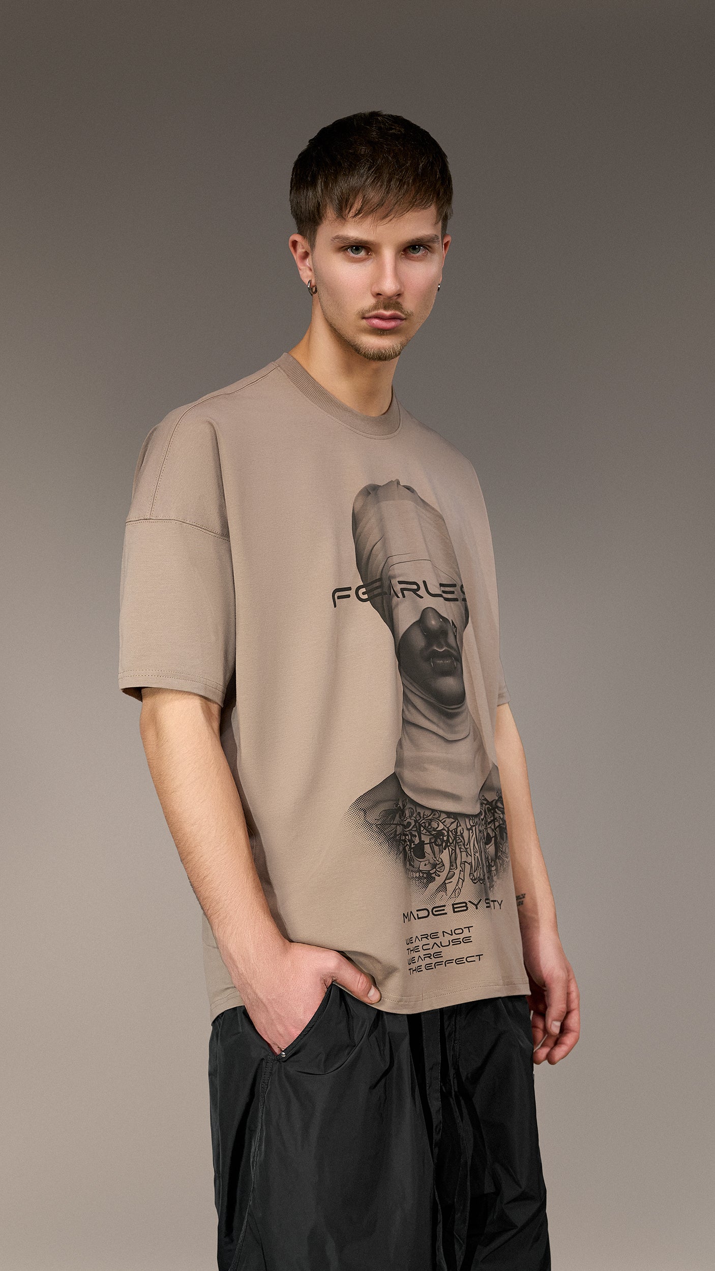 Tricou Oversized „Fearless” Made by Society - T15414