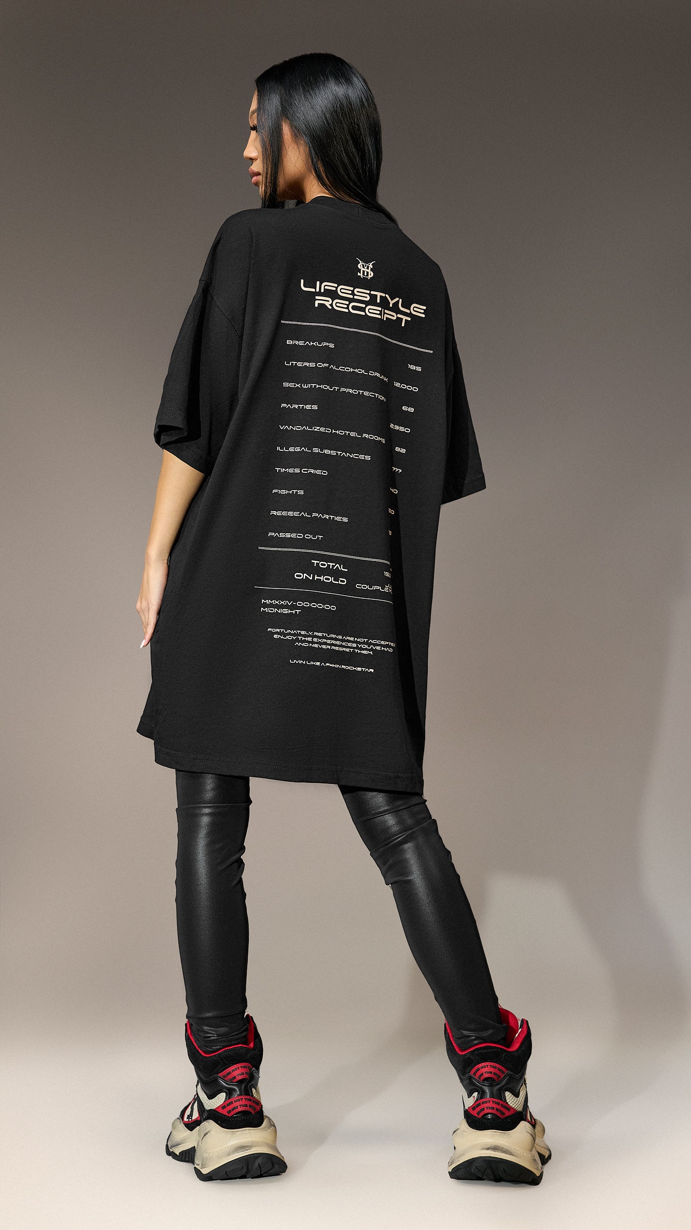 Oversized T-shirt "Lifestyle Receipt" - T25853