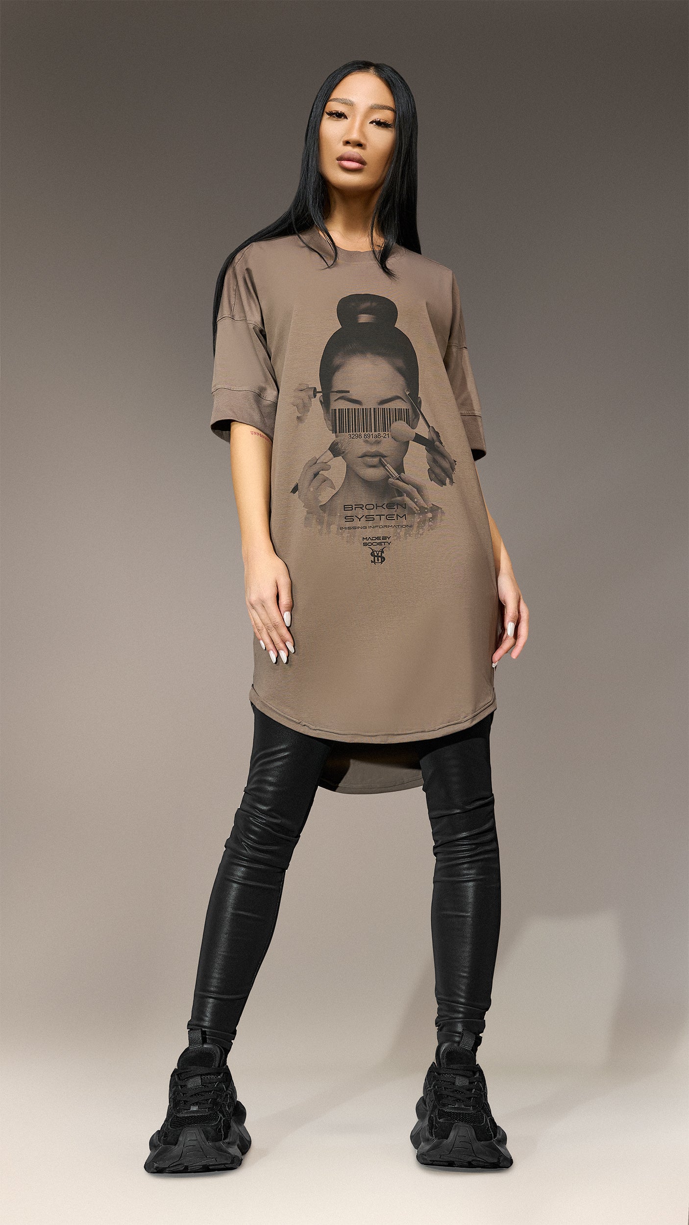 Tricou Oversized „Broken System” - T25422