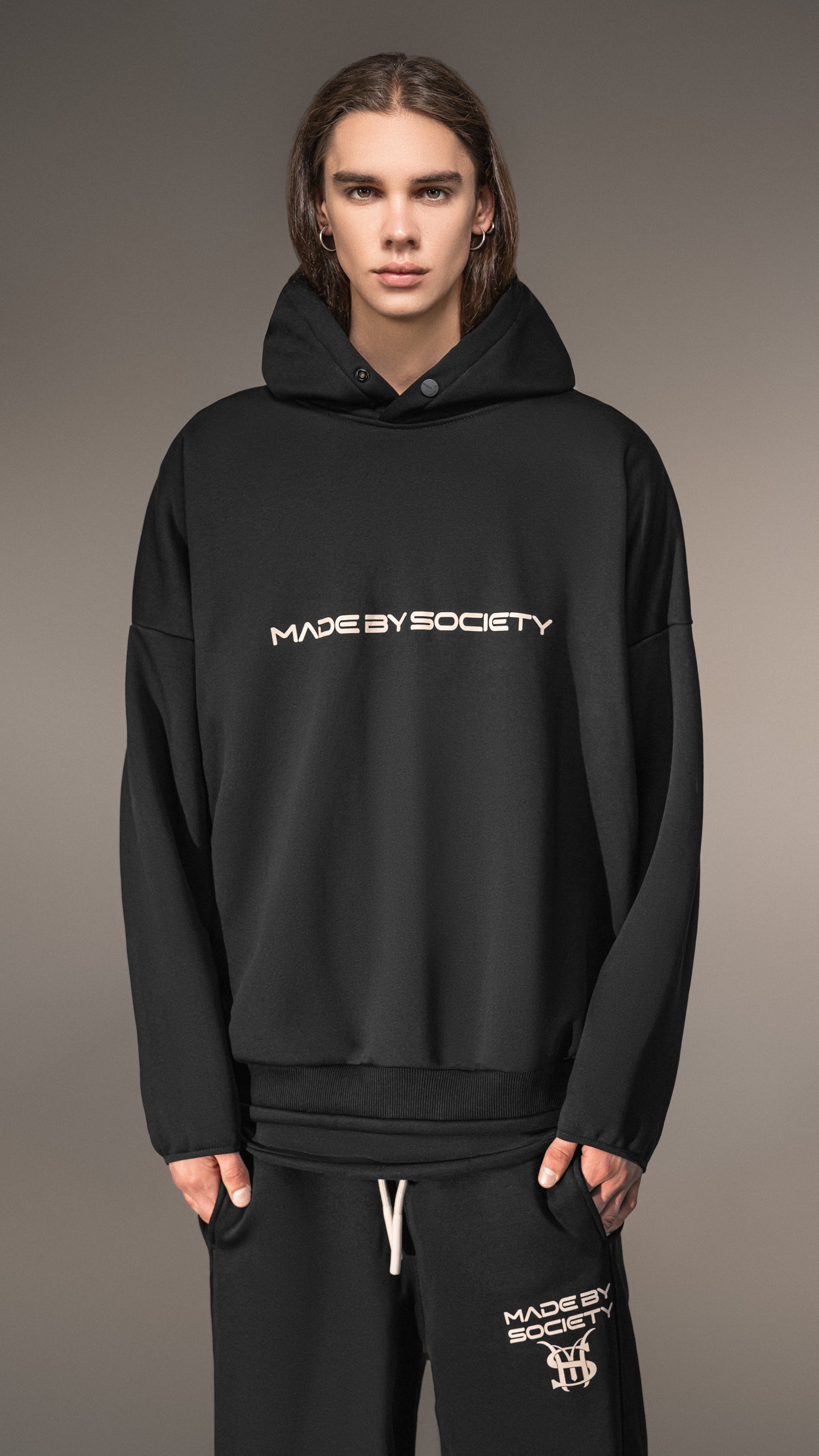 "Made by Society" Hoodie – Relaxed Look - H15630