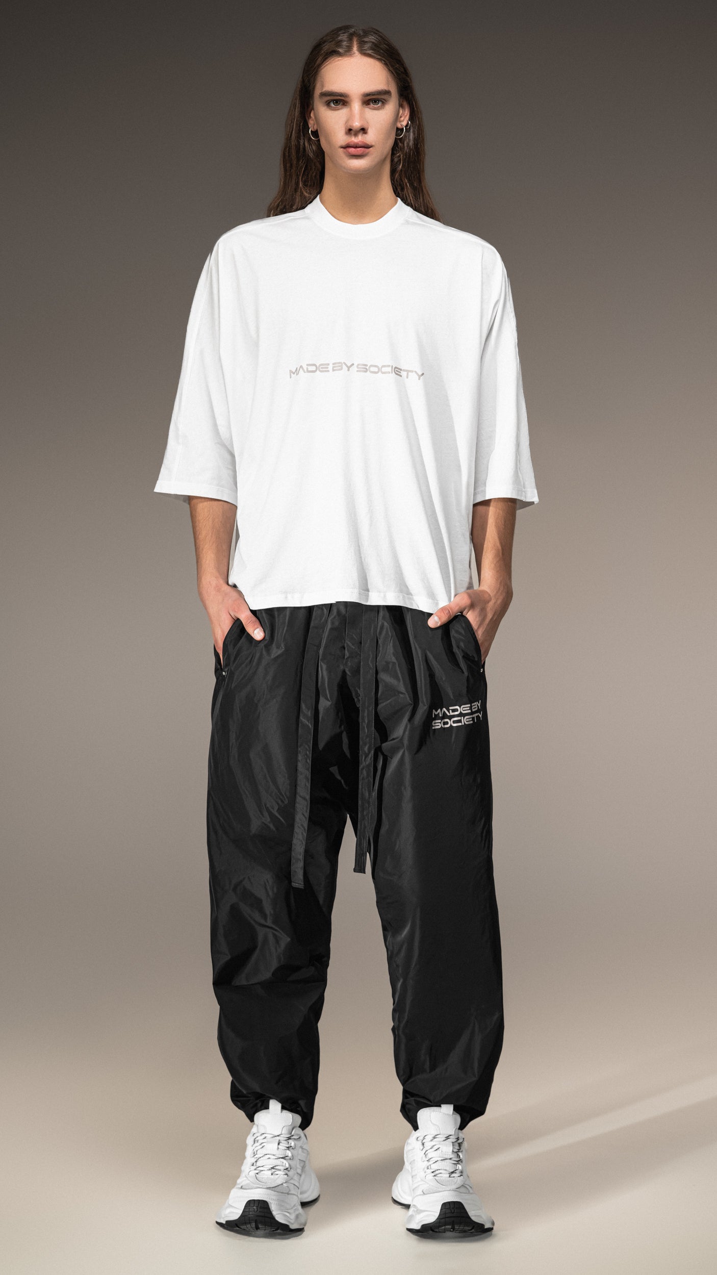 "Made by Society" Glossy Polyester Trousers – P15722