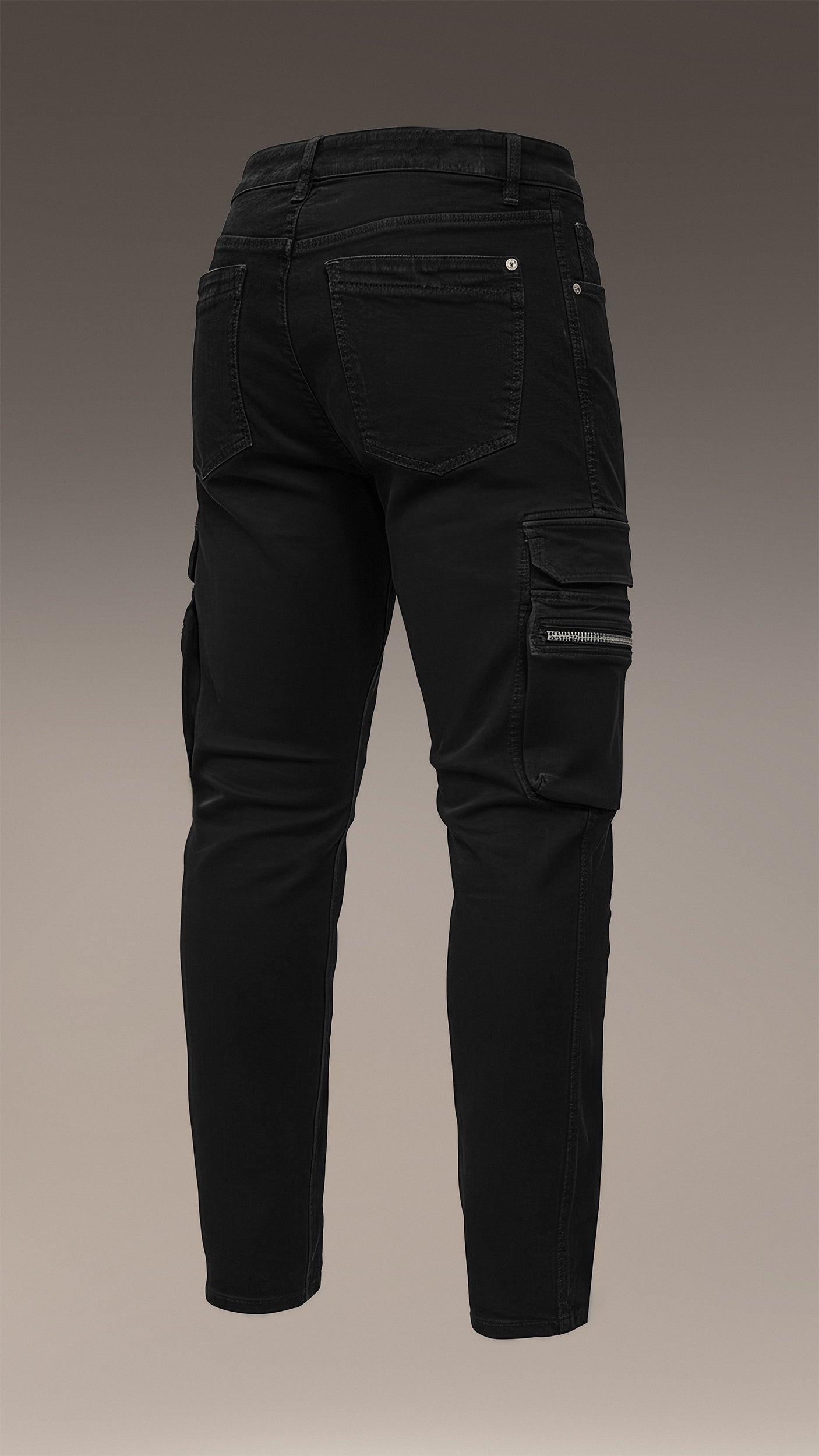 Black cargo jeans pants - P14157