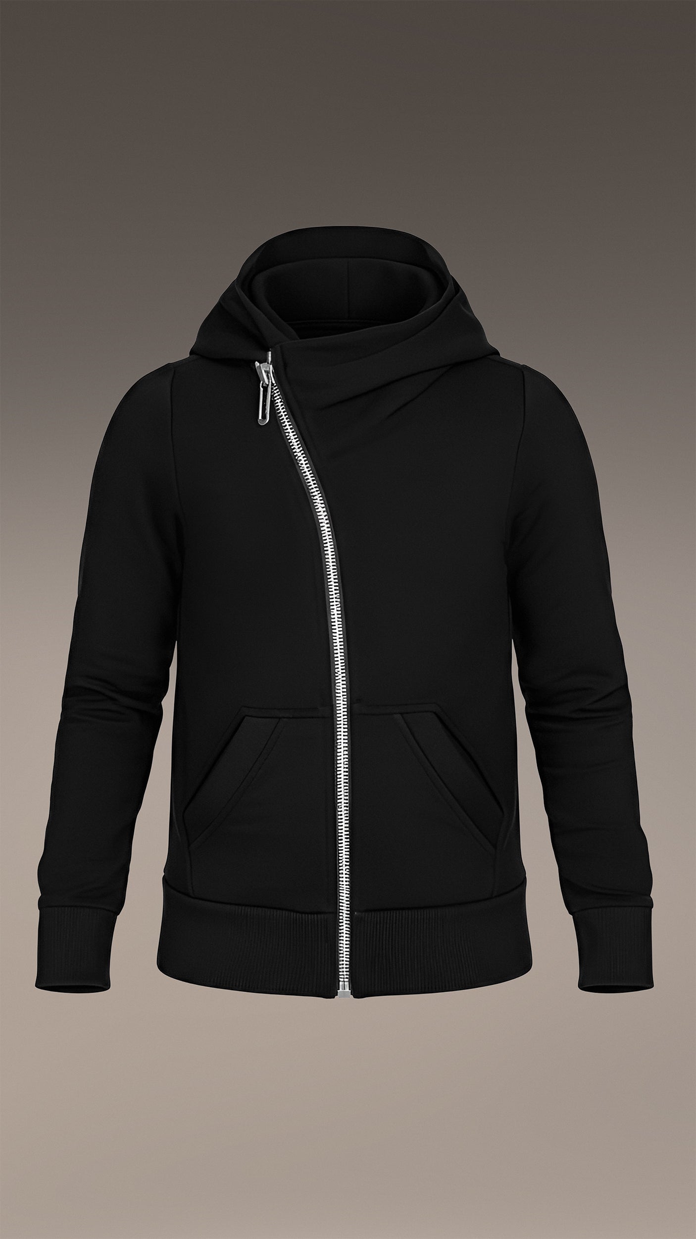Diagonal zip hoodie - H34110