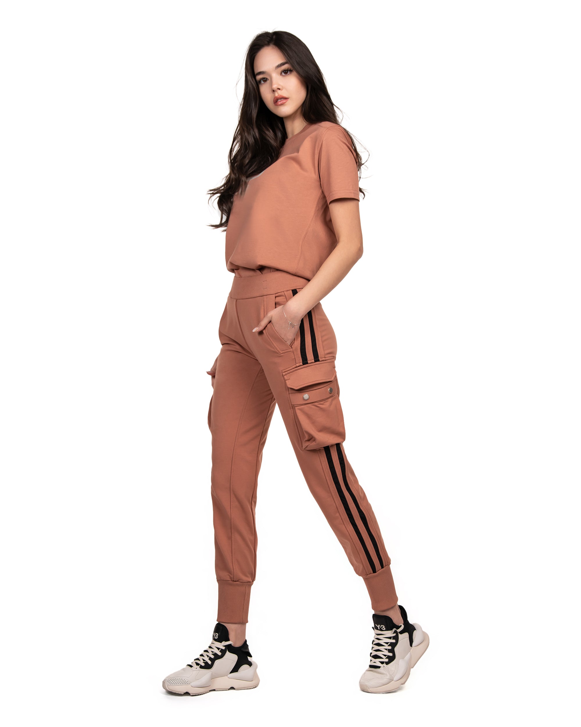 Vertical lines cargo pants - P23108