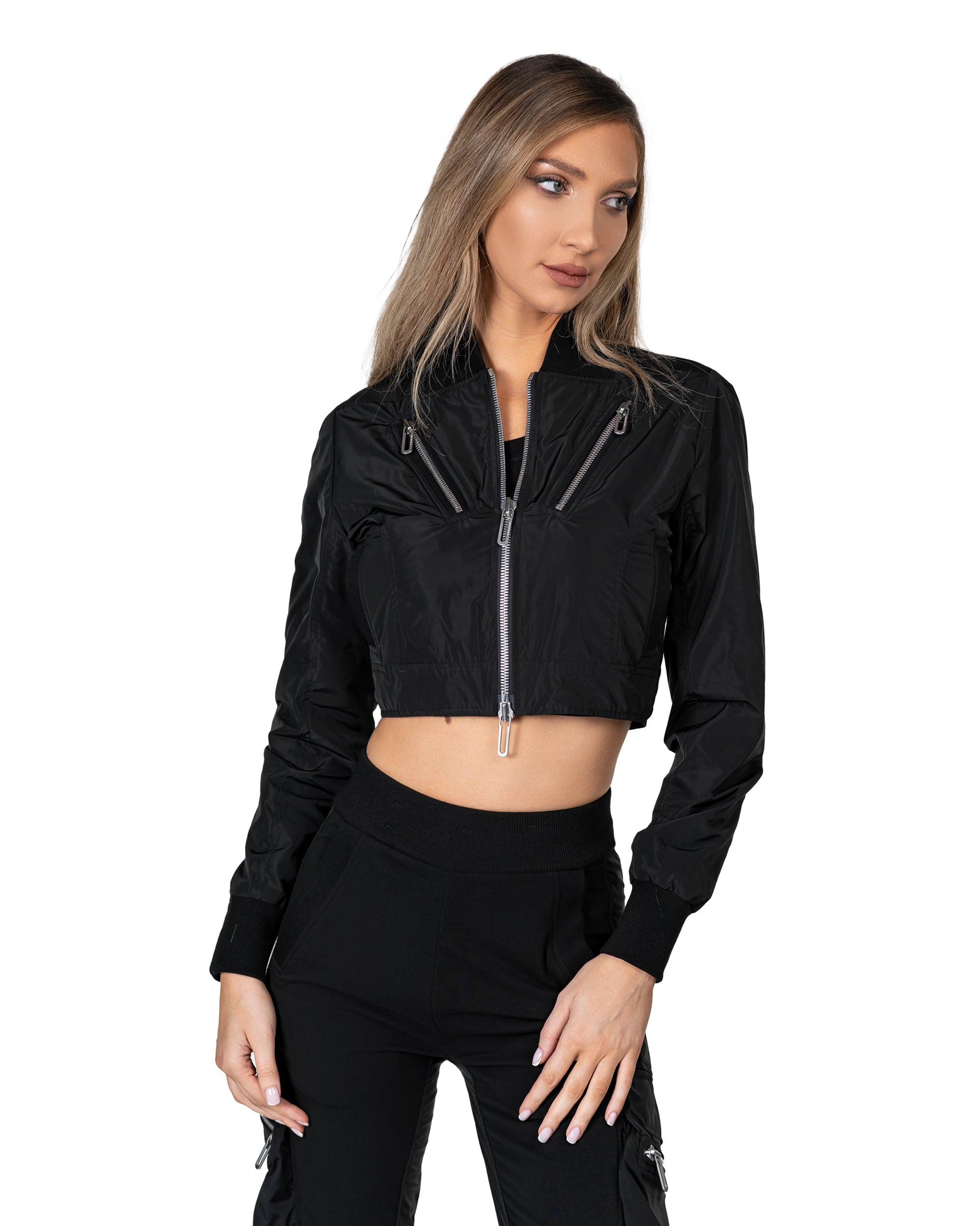 Crop zipper jacket - J23136