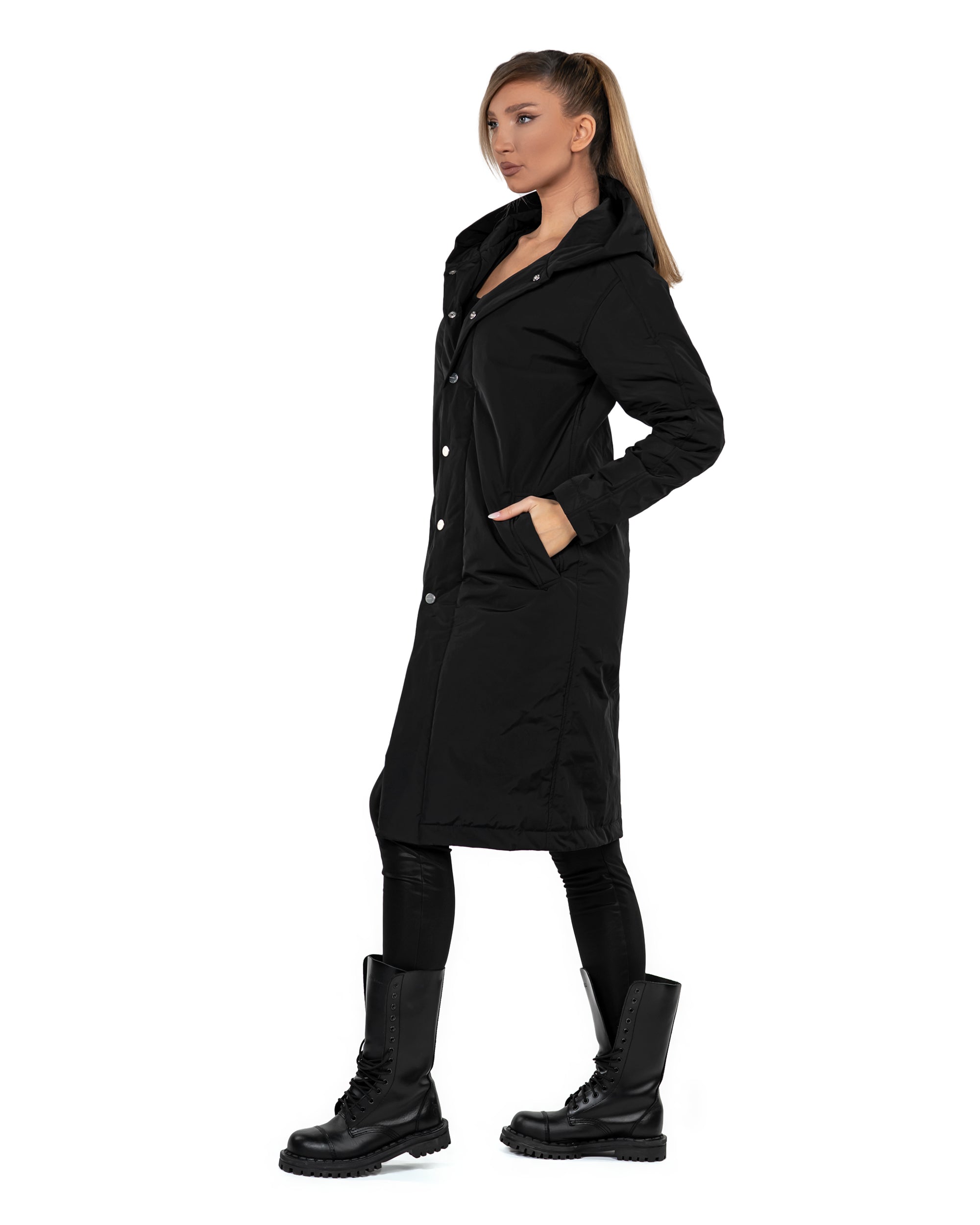 Longline hood coat - J24031