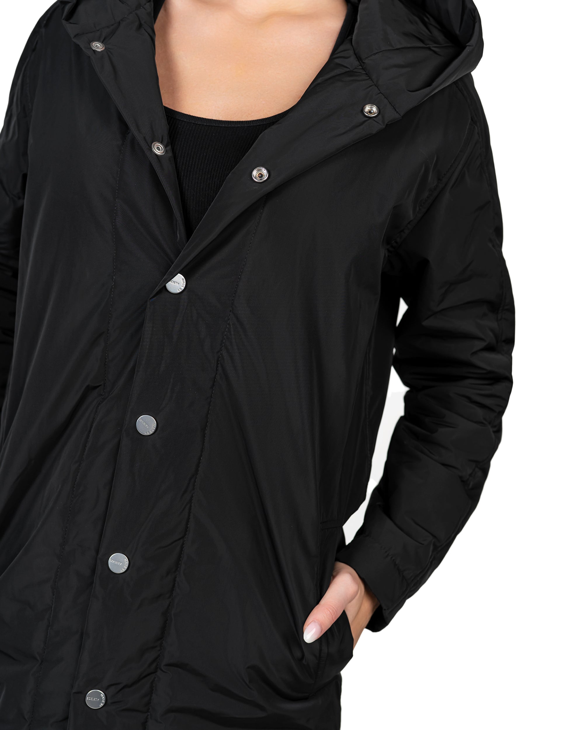 Longline hood coat - J24031