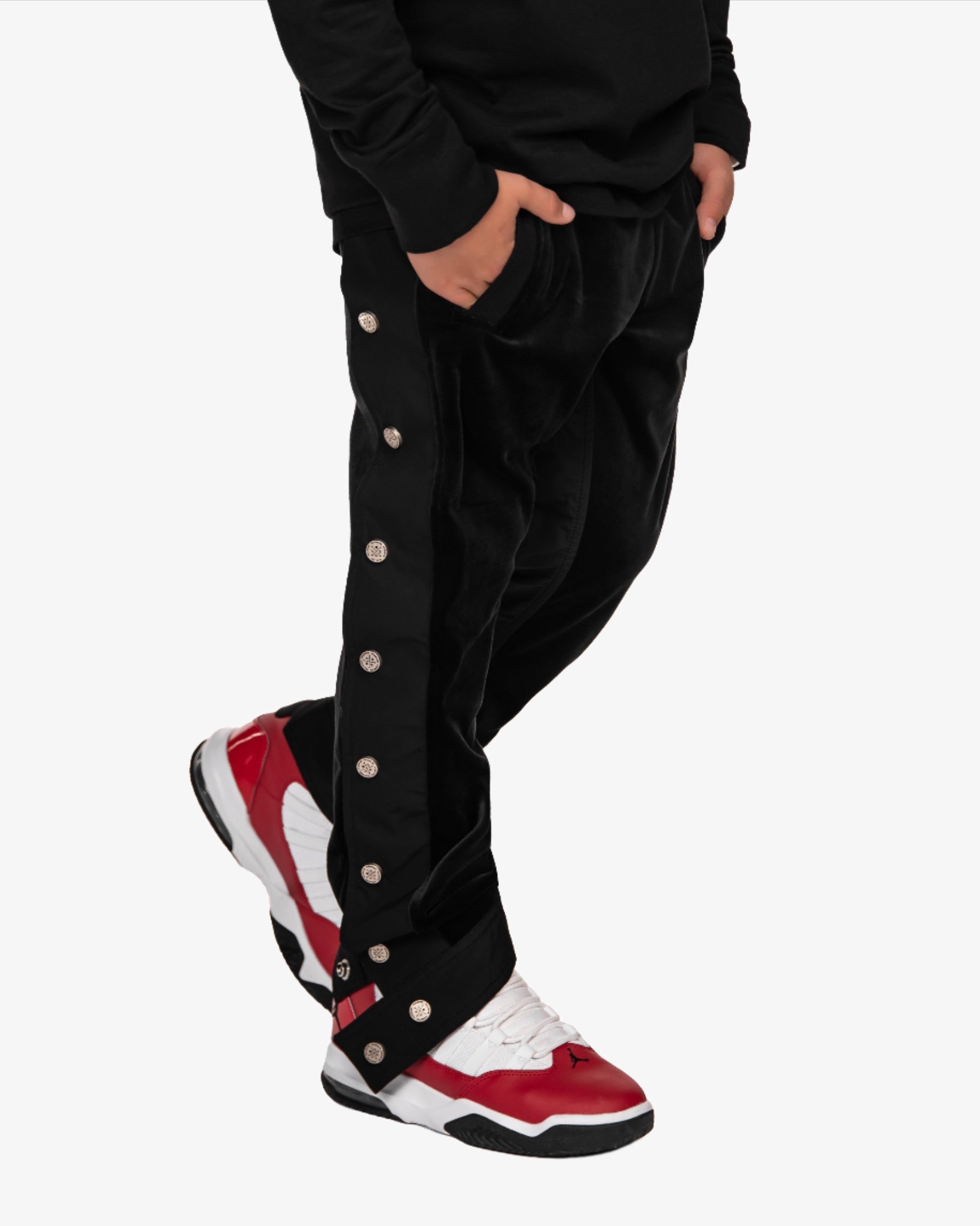 Velour stud track pants - P32443